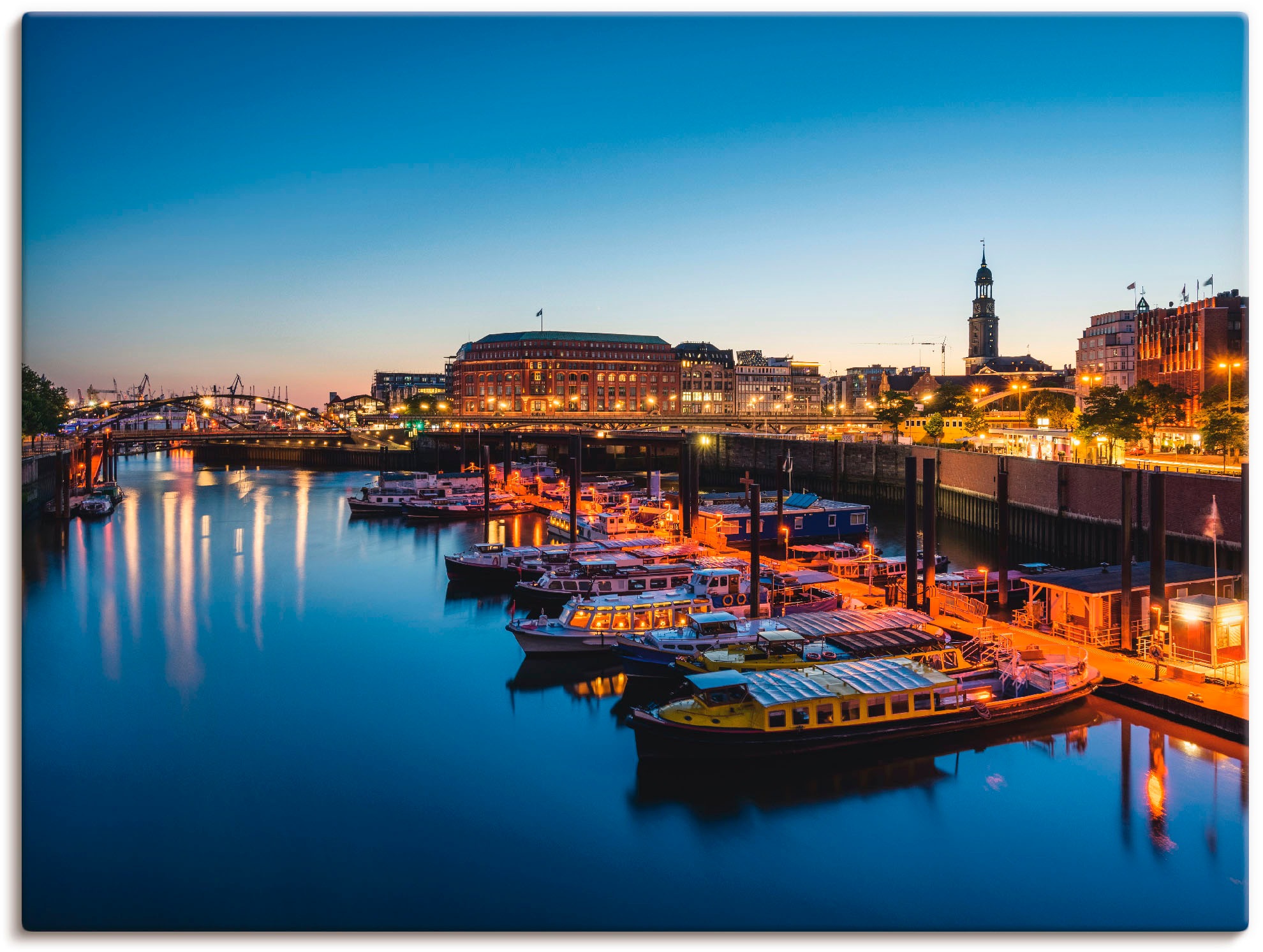 Artland Wandbild "Hamburg Hafen Panorama mit Michel", Deutschland, (1 St.), günstig online kaufen