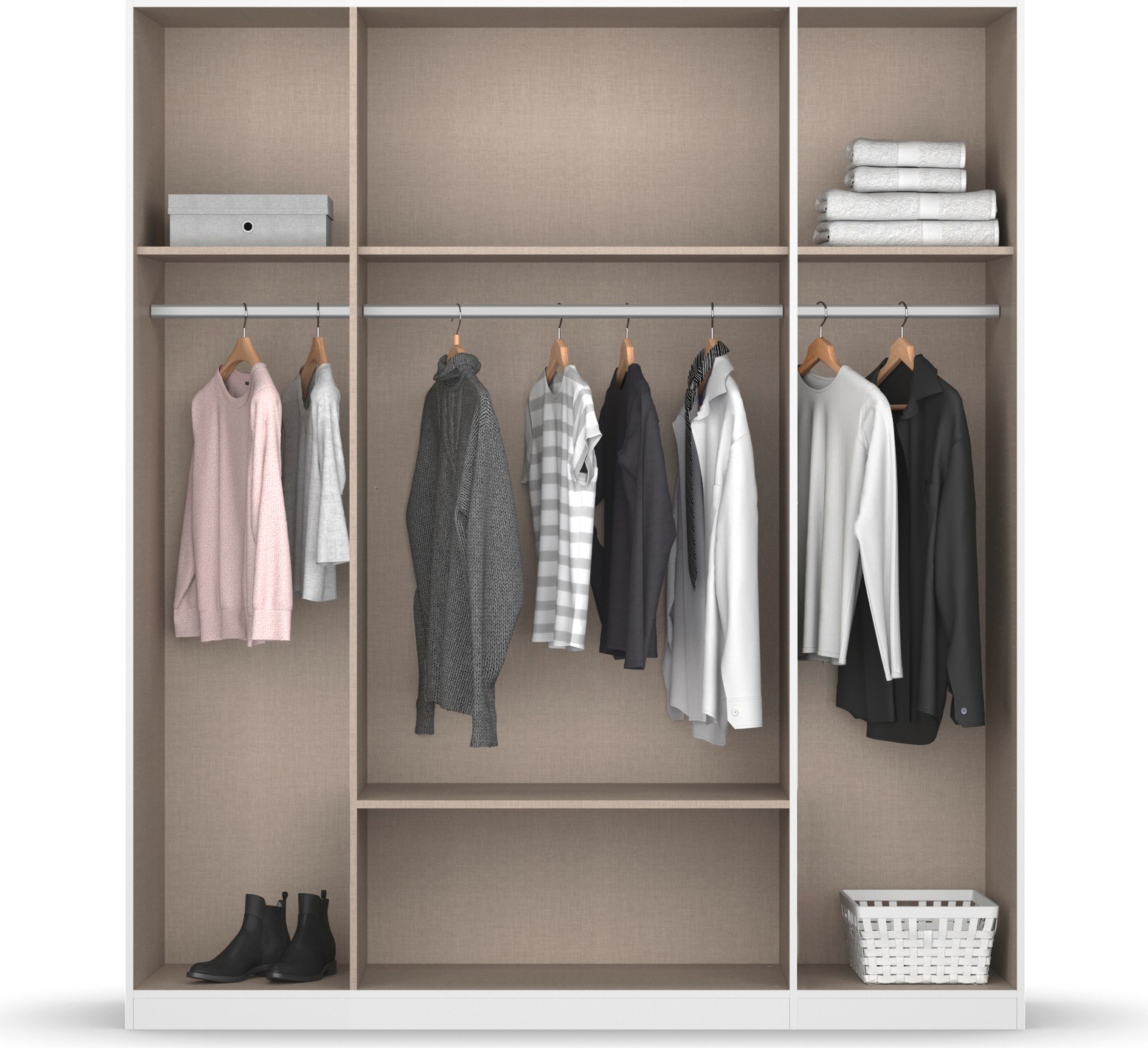 rauch Drehtürenschrank »Kleiderschrank Schrank Garderobe Schlafzimmerschrank DAVOA«, mit farblich abgesetzten Schubkästen in Eiche Artisan MADE IN GERMANY
