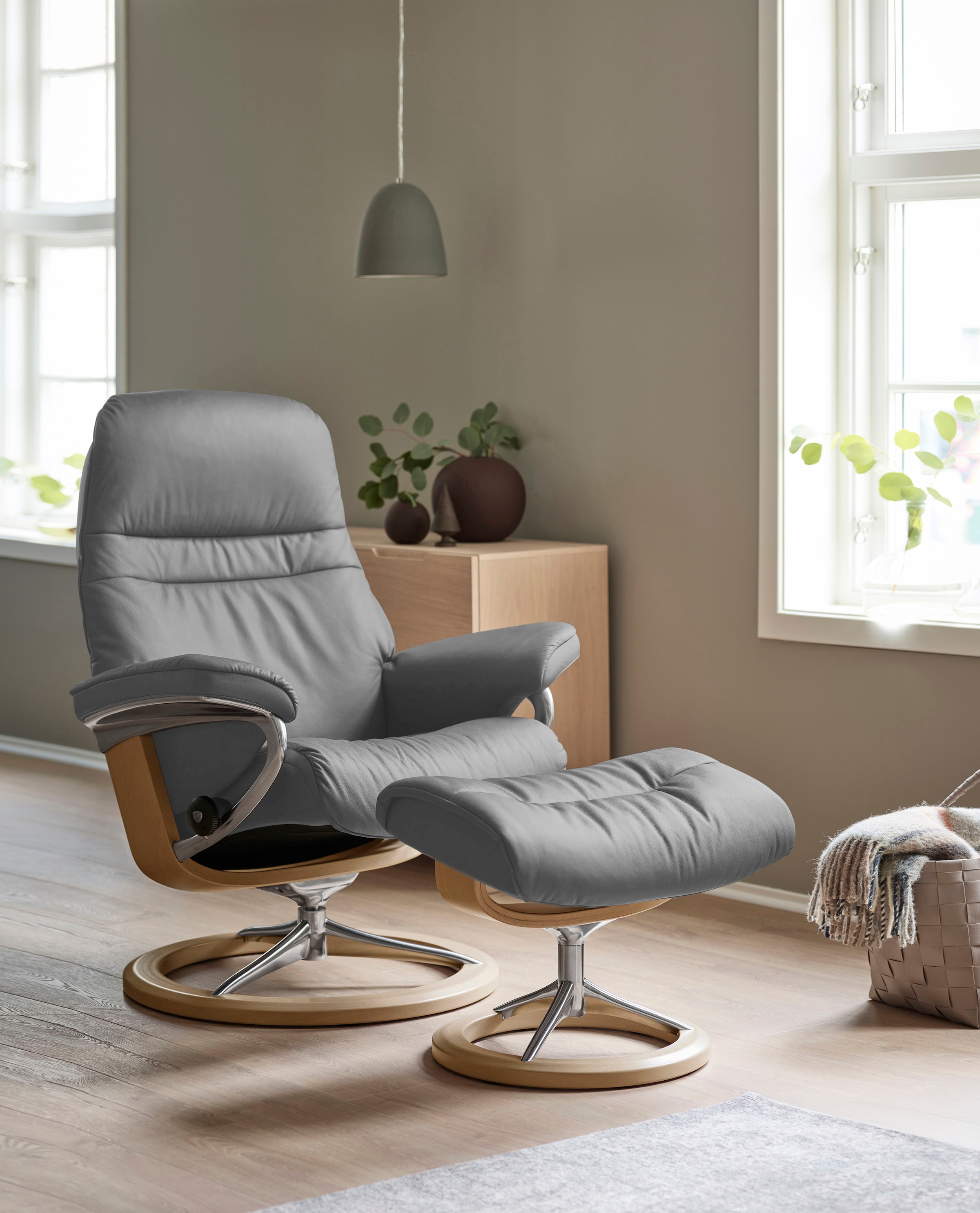 Stressless® Relaxsessel »Sunrise« Relaxsessel mit Hocker,  mit Signature Base, Größe S, Gestell Eiche