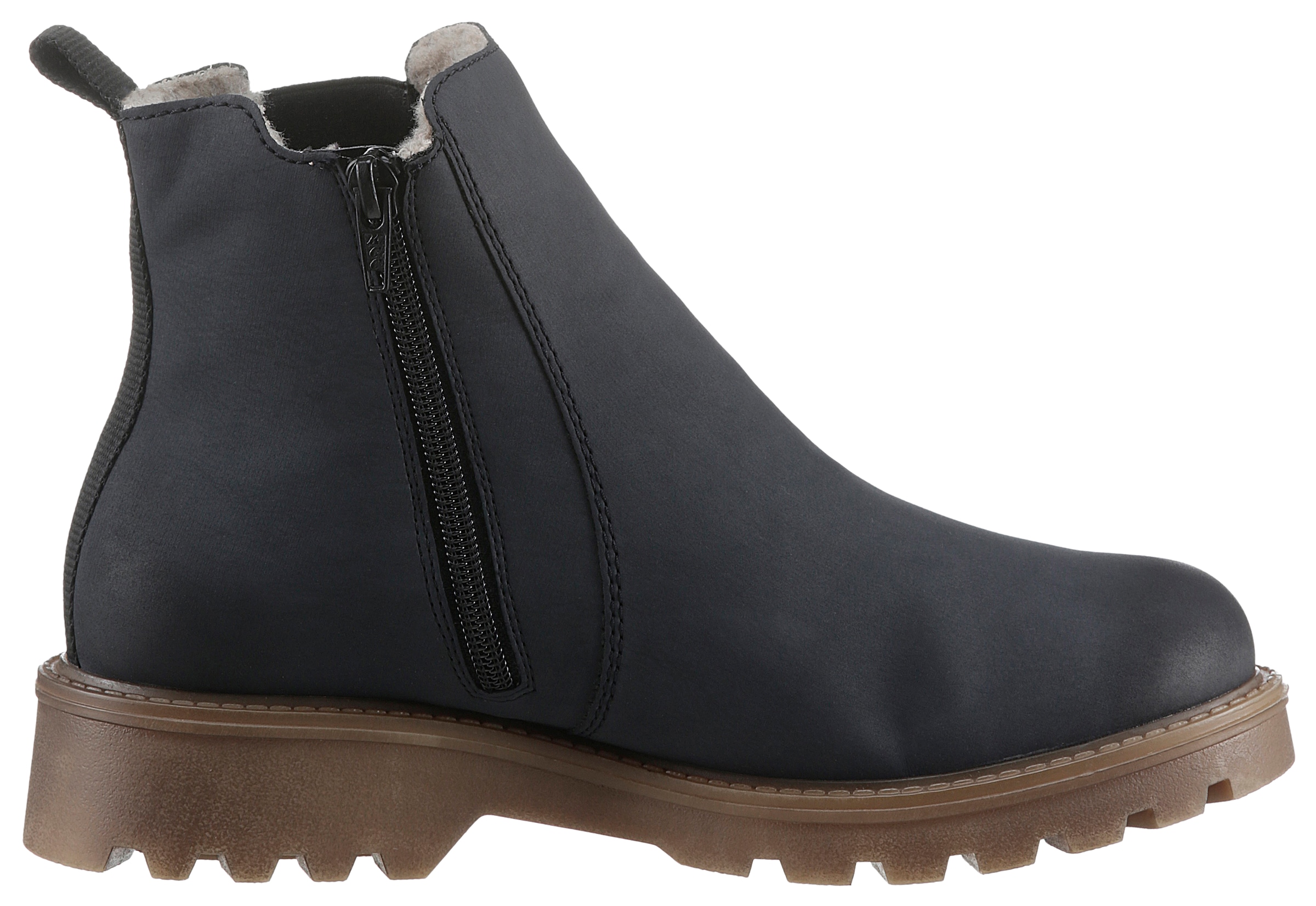 Rieker Chelseaboots, Schlupfboots, Stiefelette, Blockabsatz, mit kuscheligem Warmfutter