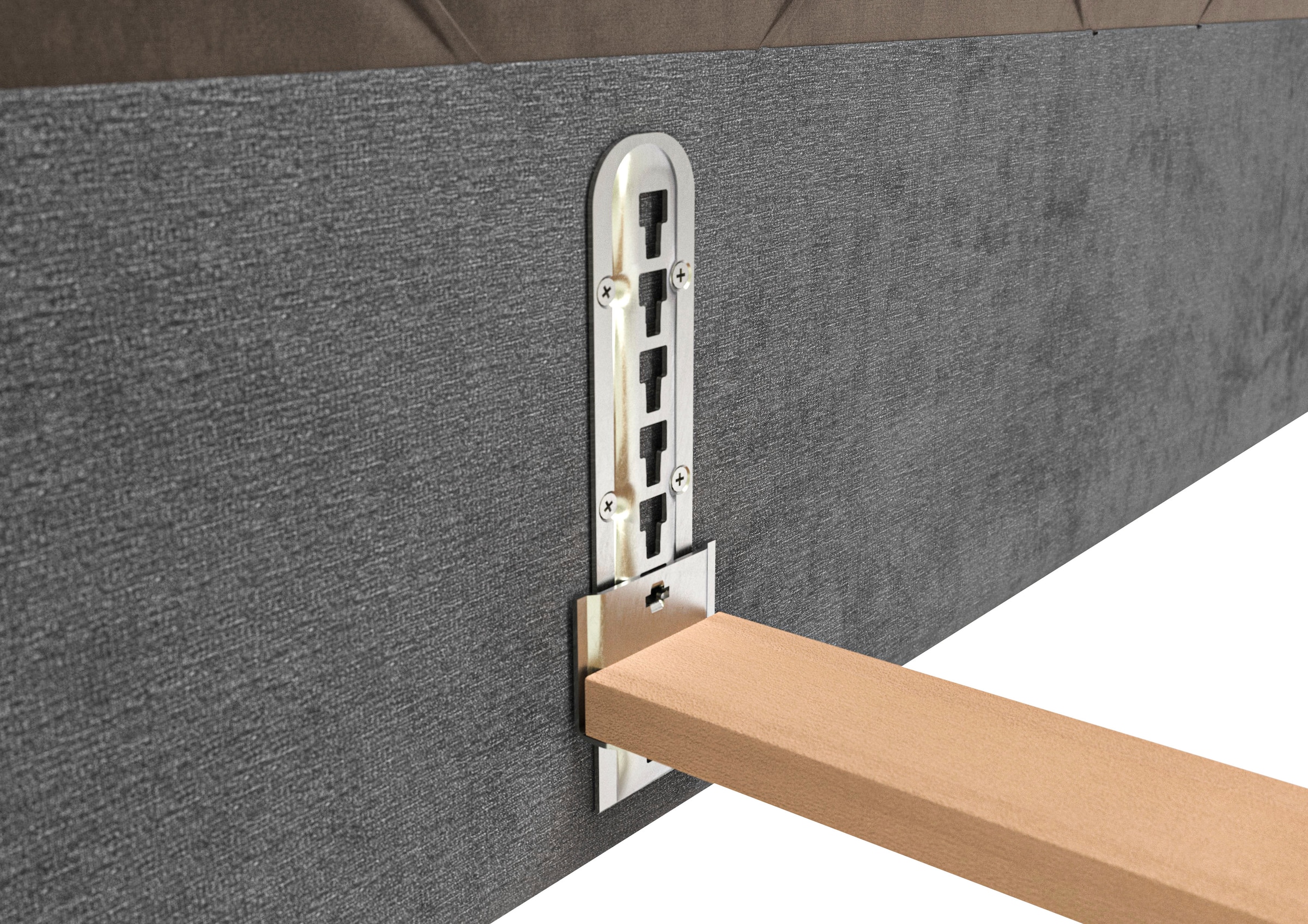 PLACES OF STYLE Polsterbett »Elloree, in 4 Breiten, hinten mit Originalstoff bezogen, auch in Leder« Kopfteilhöhe 143cm, belastbar bis 280 kg, auch in Überlänge 220cm