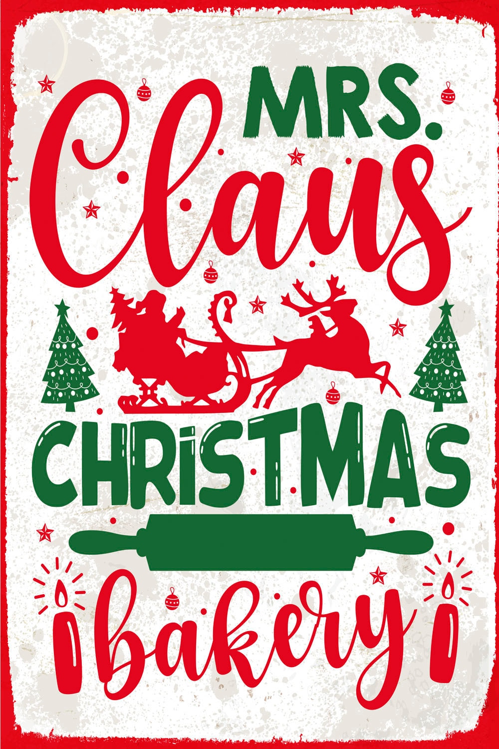queence Metallbild »Mrs. Claus Bakery«, (1 St.), Stahlschild, Blechschild, Sprüche, Texte, Weihnachten
