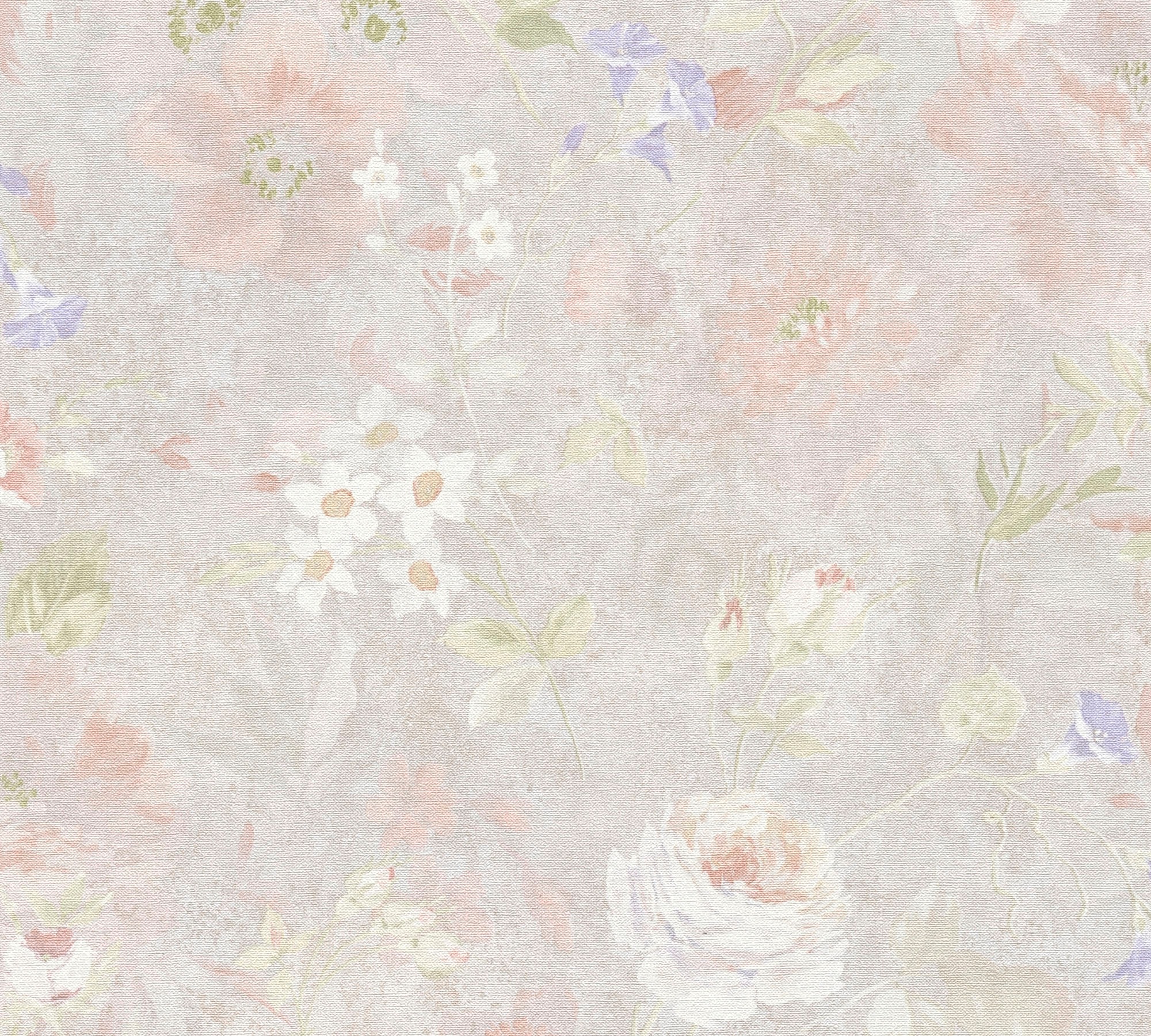 A.S. Création Vliestapete »Natural Living Blumentapete«, matt-gemustert-neutral, Blumentapete Vlies Vlies Wand Tapeten Wohnzimmer Schlafzimmer Küche