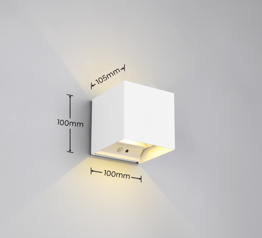 REALITY Leuchten LED Wandleuchte »TALENT, LED Wandlampe mit Magnet Wandhalterung, up-and-down Licht IP44«, 2 flammig, Leuchtmittel LED-Board | LED fest integriert, Bewegungsmelder Dämmerungssensor Akkubetrieb USB-Anschluss Schalter