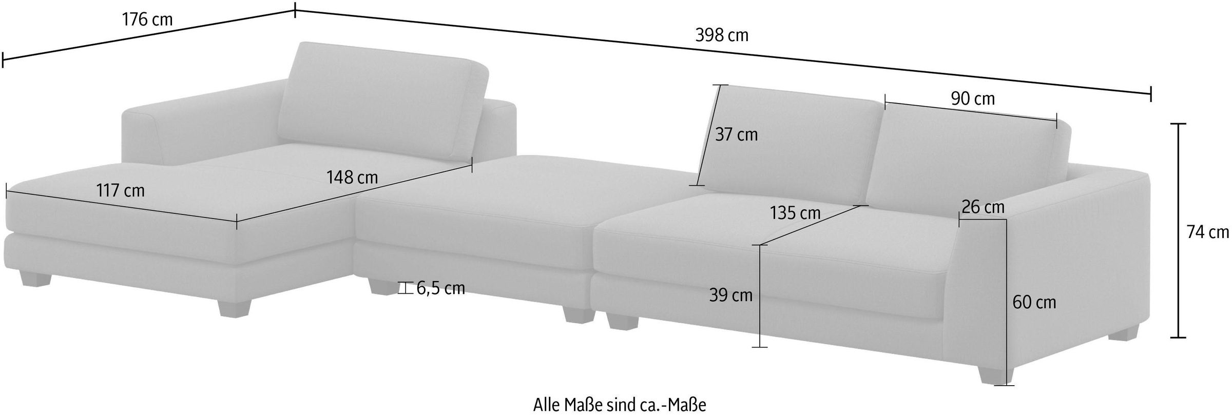machalke® Ecksofa »atoll, L-Form«