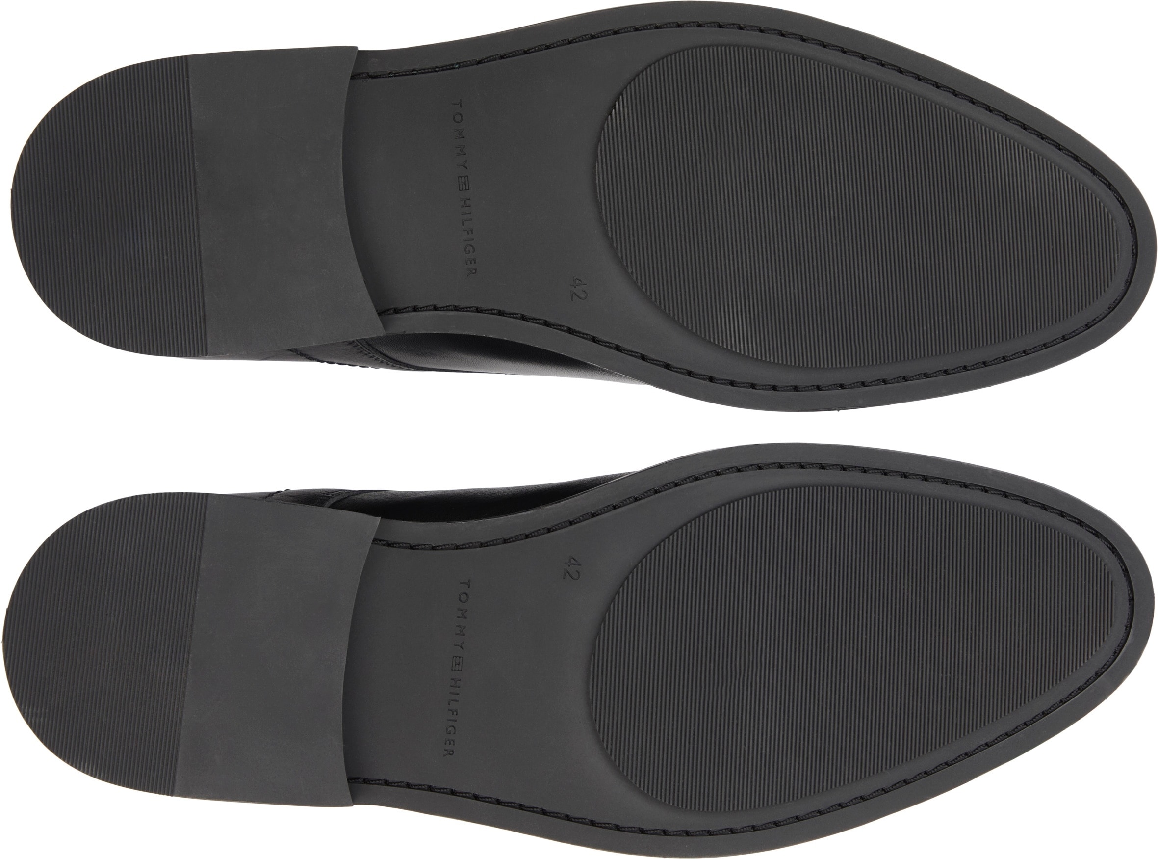 Tommy Hilfiger Schnürschuh »HILFIGER THUNIT LTH SHOE«, Blockabsatz, Businessschuh, Abendschuh in edlem Used Look