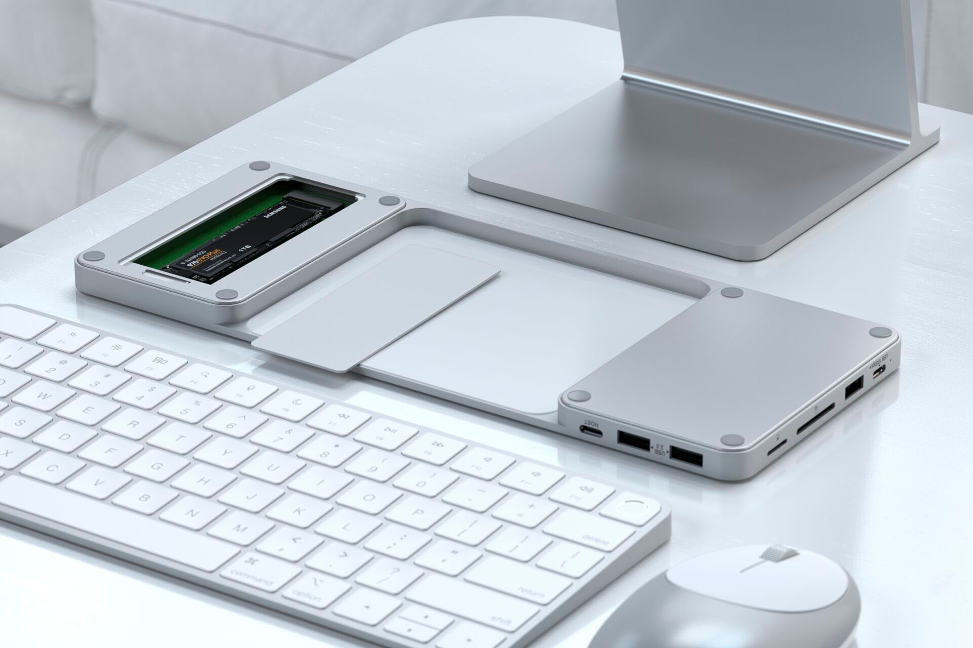 Satechi Computer-Adapter »USB-C Slim Dock for 24" iMac«, USB-C zu USB 2.0-USB Typ A-USB Typ C-MicroSD-Card-SD-Card-SATA, 34 cm