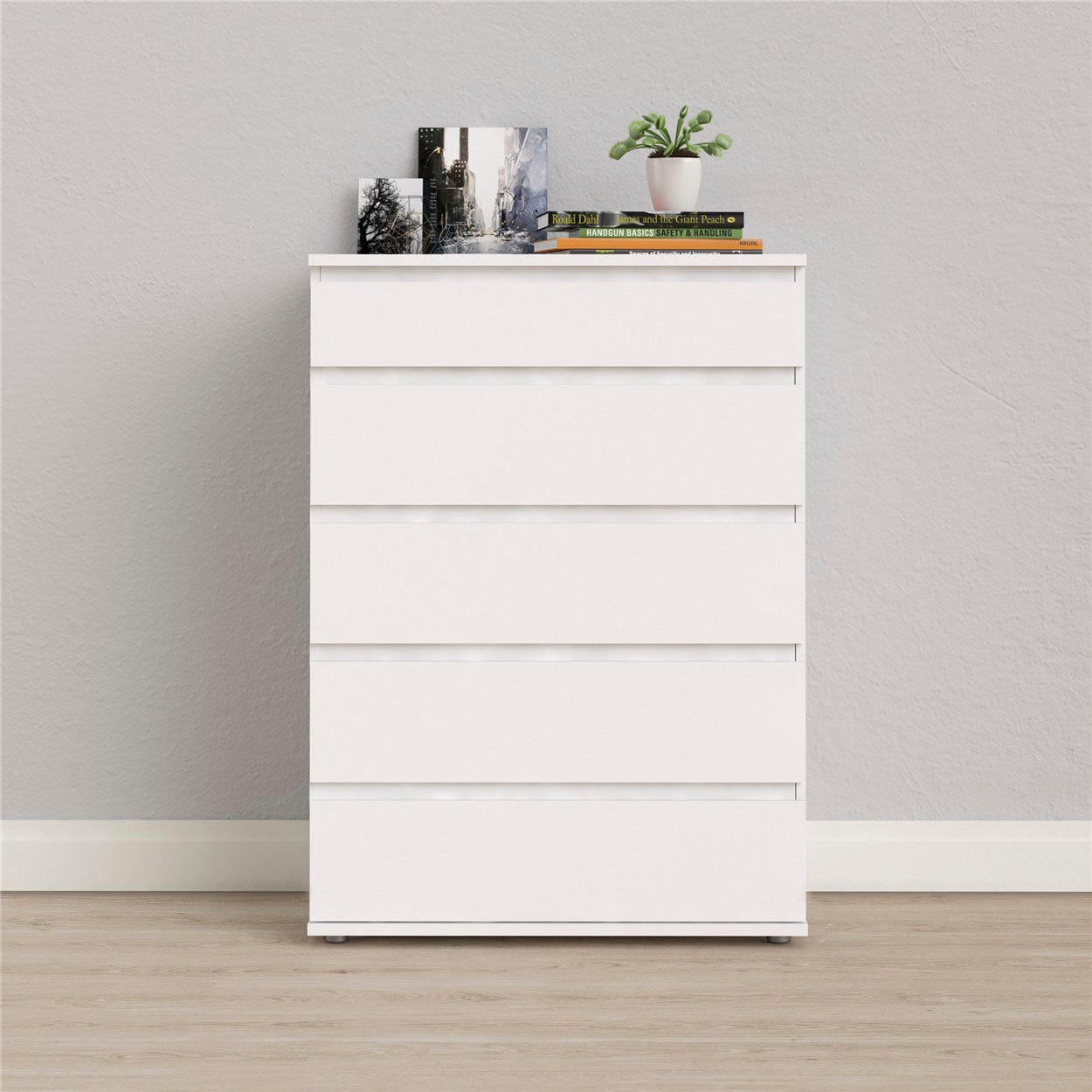 INOSIGN Kommode »Nova, Aufbewahrung mit 5 Schubladen, folienbeschichtet, grifflos« Folienbeschichtung, in verschiedenen Farbvarianten, 5 Schubladen...