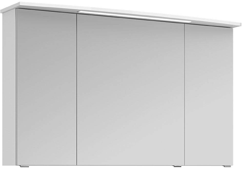 Saphir Badezimmerspiegelschrank »Serie 4010 Badezimmer-Spiegelschrank inkl. LED-Beleuchtung im Kranz«, Badschrank 122 cm breit, 3 Türen, 6 Glas-Einlegeböden, inkl Türdämpfer