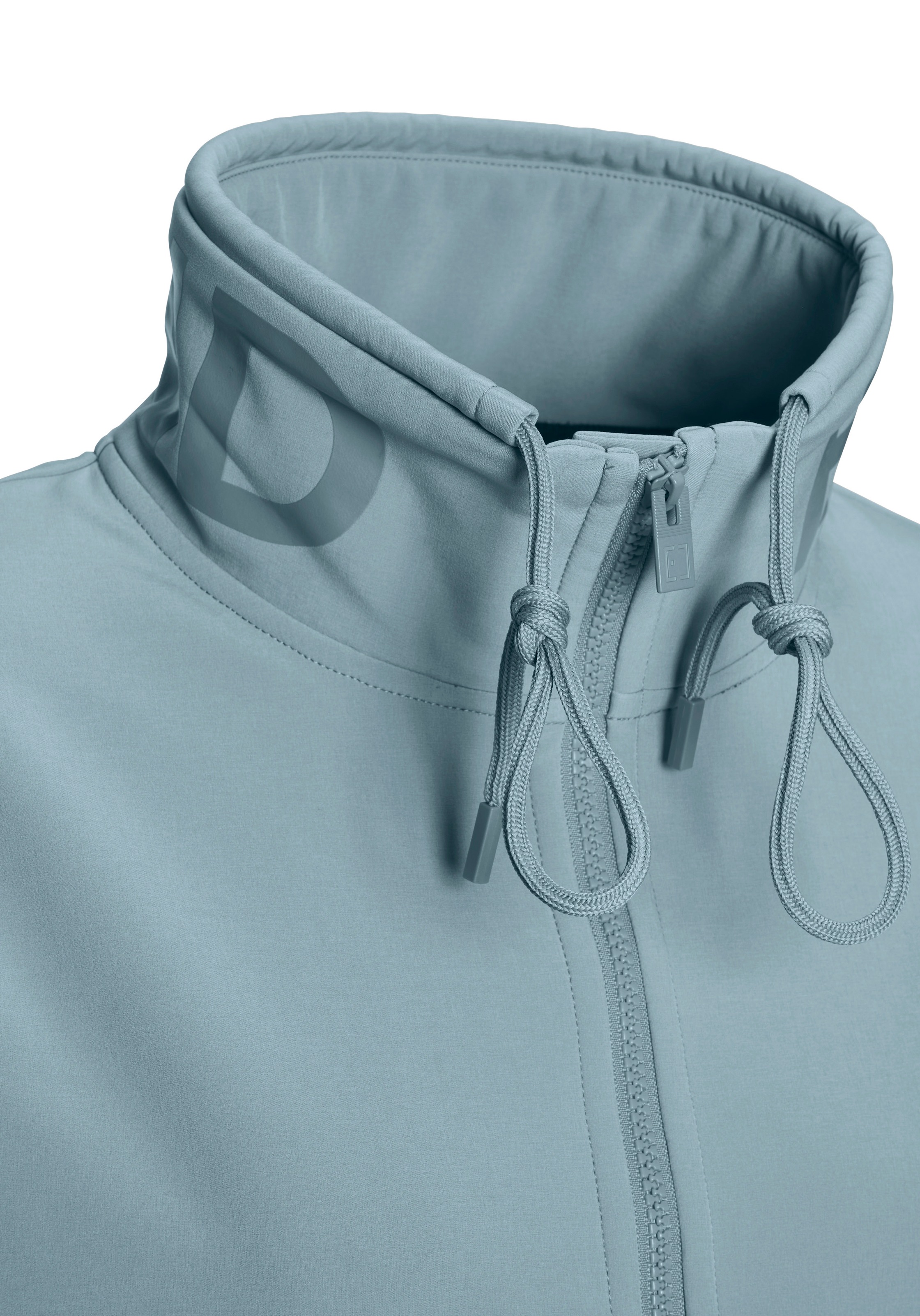 Elbsand Softshelljacke mit hohem, verstellbaren Kragen