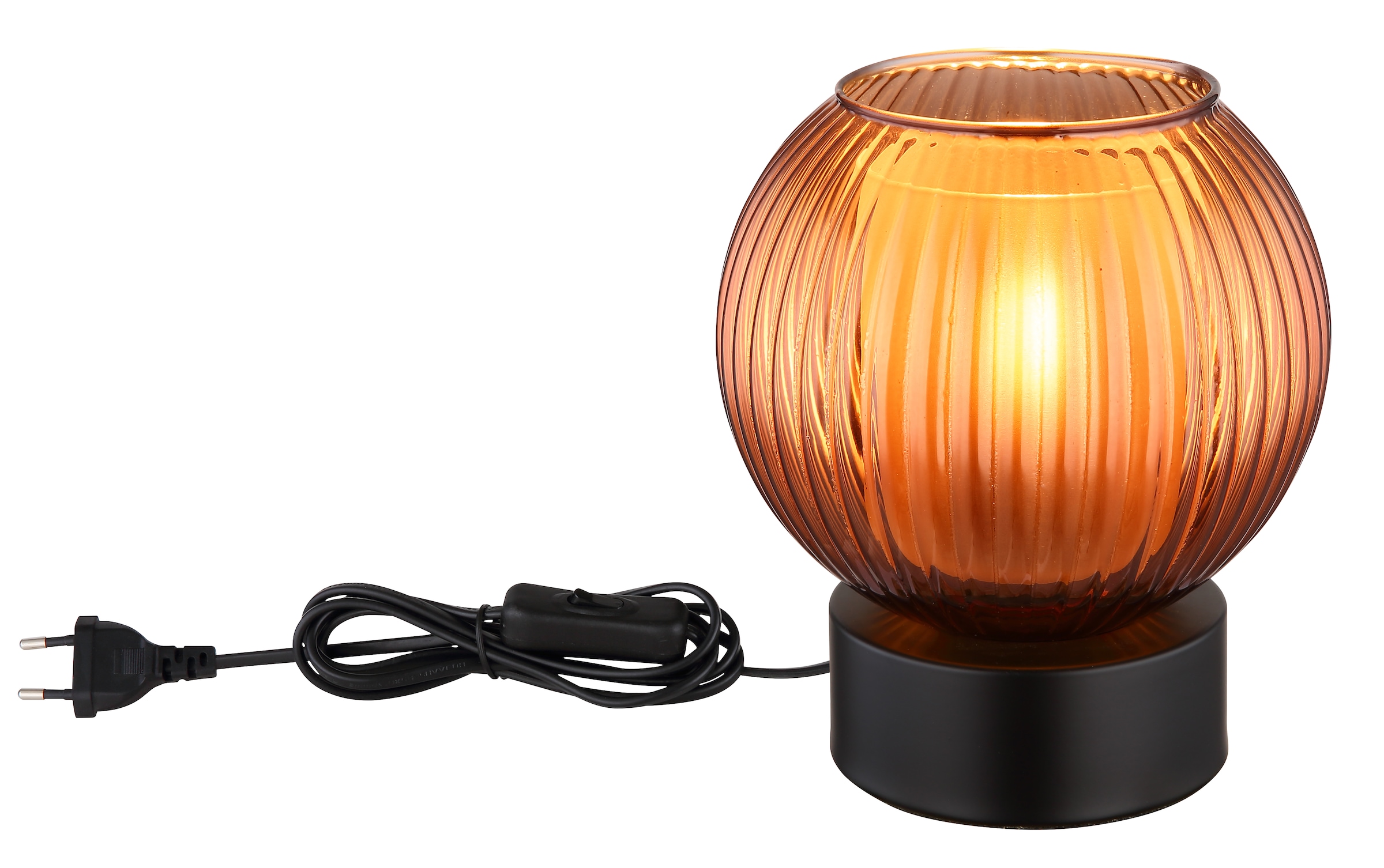 GLOBO LIGHTING Tischleuchte »ZUMBA« E27 1 Stk. Tischlampe Glaskugel bronzefarben Schlafzimmer Flur Wohnzimmer