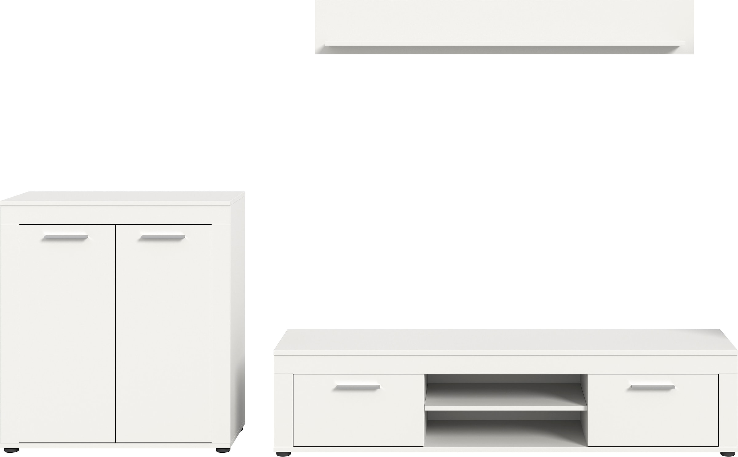INOSIGN Wohnwand »Aosta, Breite 255cm, bestehend aus Highboard, Lowboard, Wandboard«, (3 St.), Wohnwand, Kombination, Anbauwand, Möbel Set, Schrankwand, Möbel Kombi