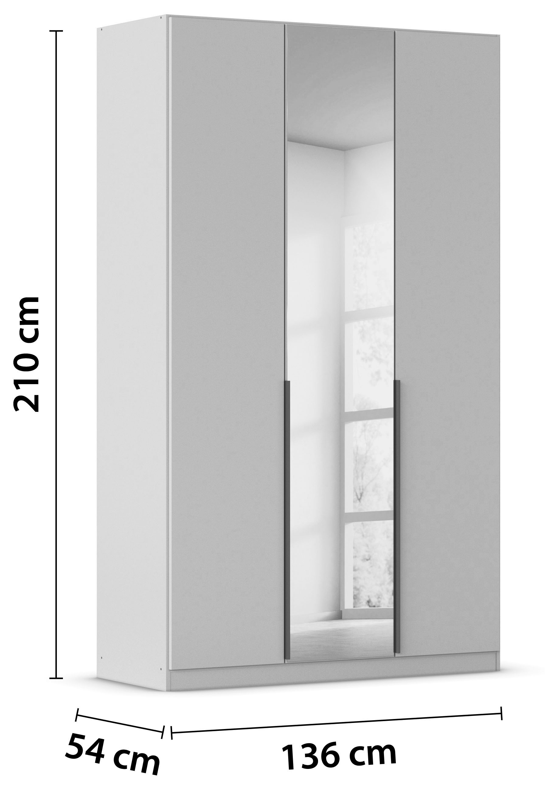 rauch Drehtürenschrank »Kleiderschrank Schrank Garderobe AGORDO mit Dekor- oder Hochglanzfront«, (in zwei Griff-Farben), durchdachte Innenausstattung, in 6 Breiten und 2 Höhen MADE IN GERMANY