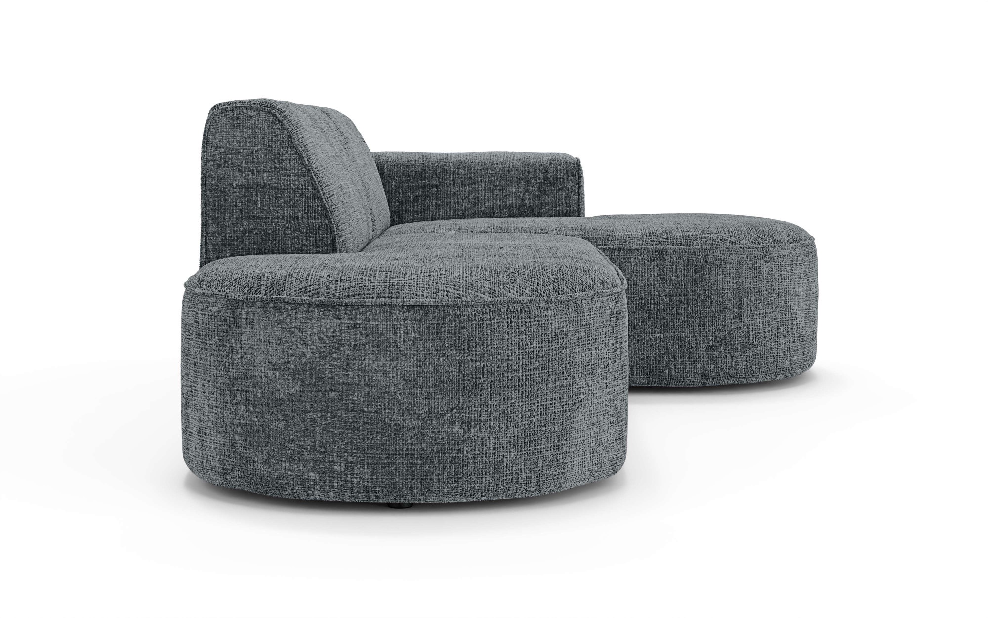 OTTO home Ecksofa »ADELLA XL Design-Sofa mit Recamiere rechts/links, 263/159/76 cm«, L-Form XL mit Wellenunterfederung, runde Form, auch in Cord