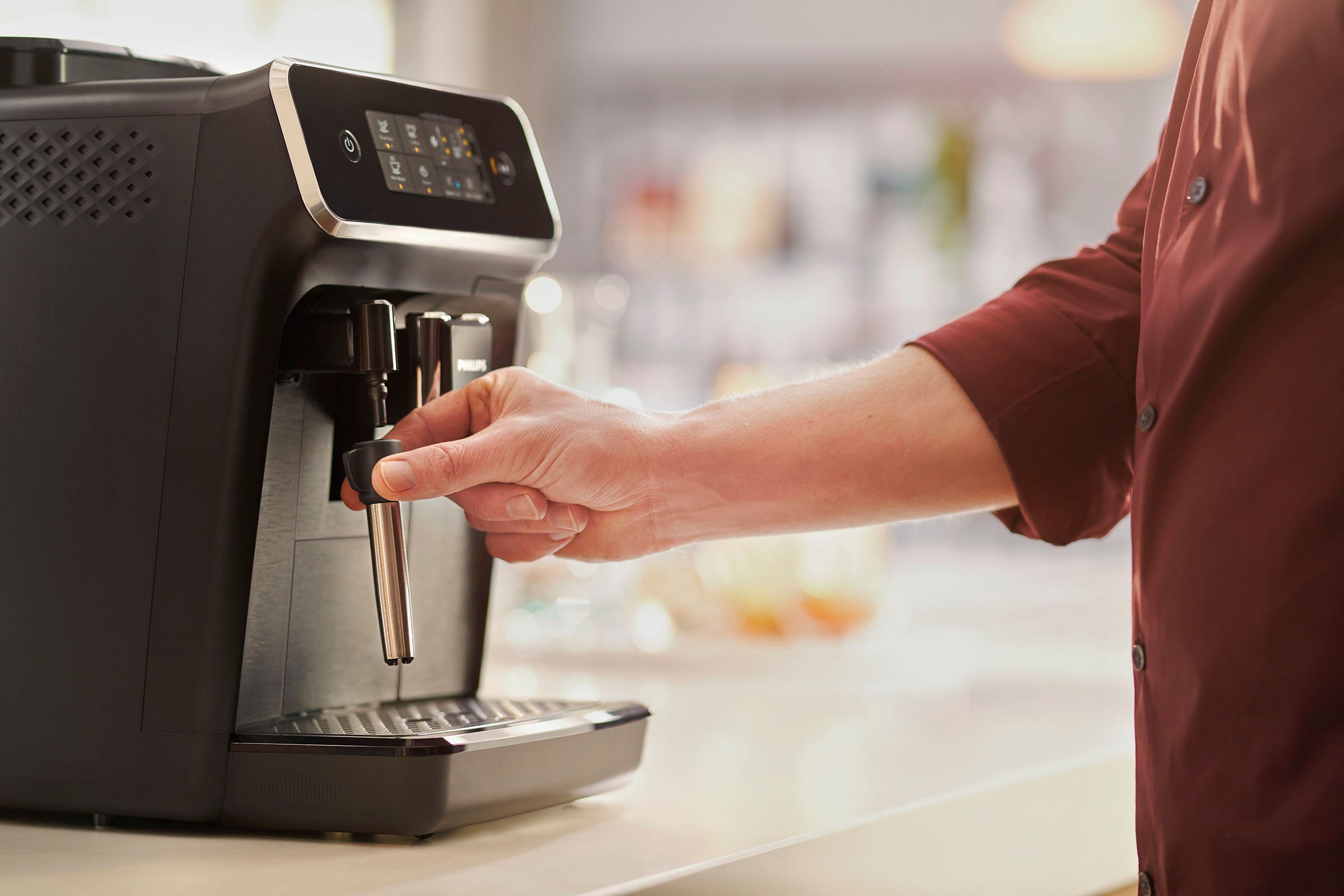 8. Bild von Philips Kaffeevollautomat »2200 Serie EP2220/10 Pannarello«, für 2 Kaffeespezialitäten und anpassbarer Aromastärke, mattschwarz