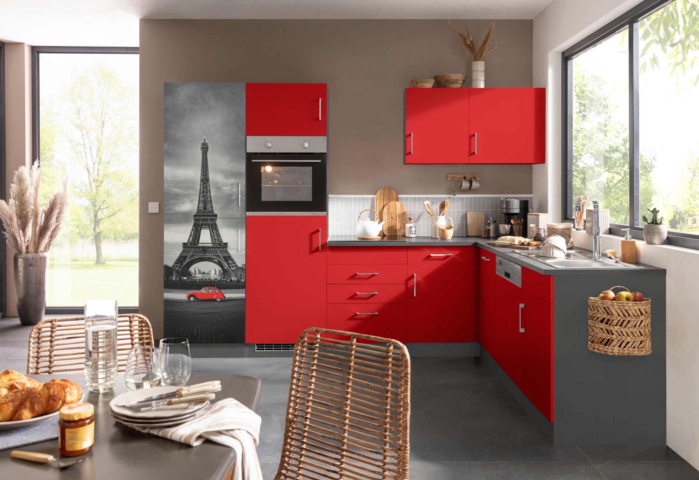 KOCHSTATION Küchenzeile »KS-Paris – Küchen mit einzigartigen Fotomotiven au günstig online kaufen