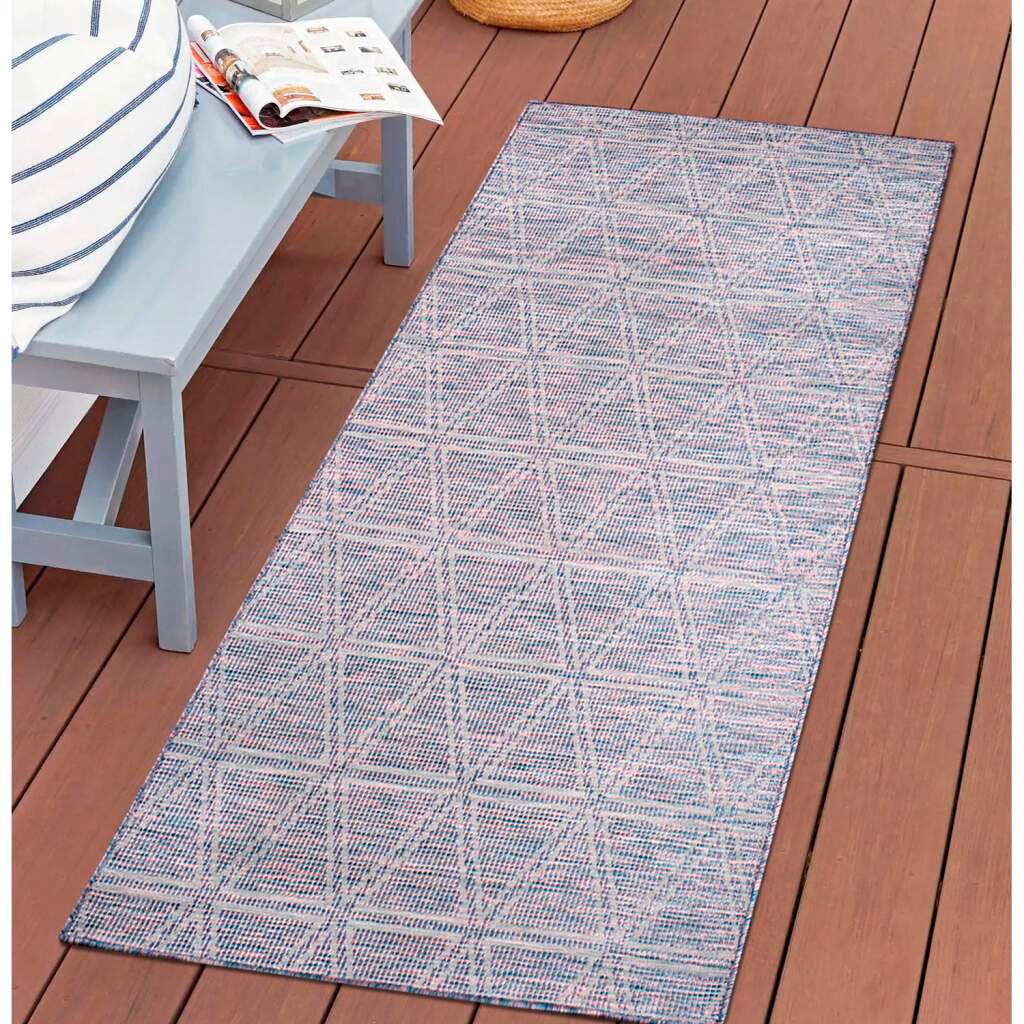 Carpet City Outdoorteppich »PALM 3073«, rechteckig, 5 mm Höhe, Läufer, Wetterfest & UV-beständig, für Balkon, Terrasse, Küche, flach