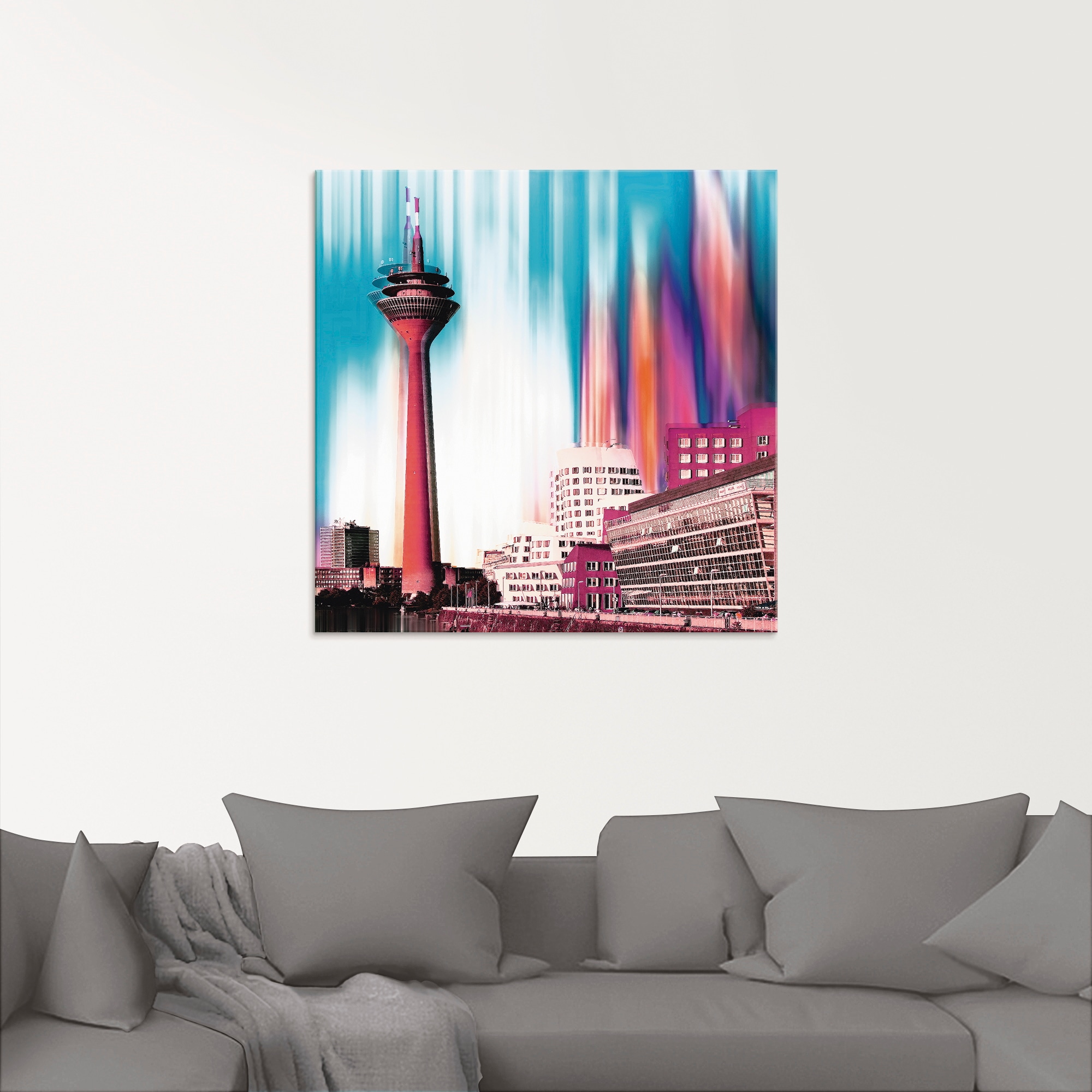 Artland Glasbild »Düsseldorf Skyline Collage I«, Deutschland, (1 St.), in v günstig online kaufen