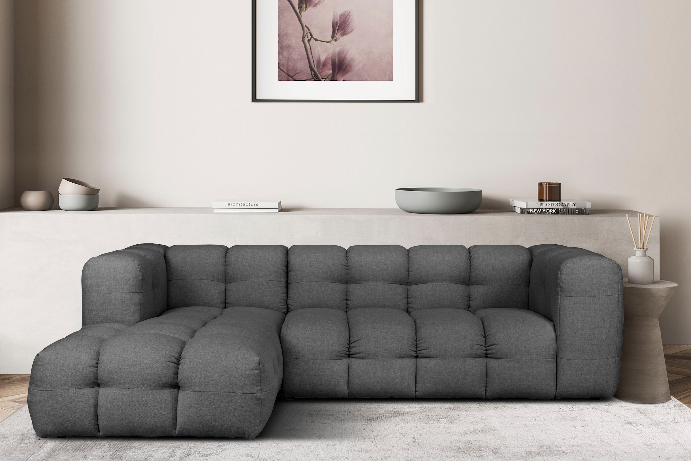 LeGer Home by Lena Gercke Ecksofa »TALISHA L-Form Designersofa, moderne Steppung, B/T/H: 276/178/75 cm«, aufwendig gepolstert, hoher Sitzkomfort
