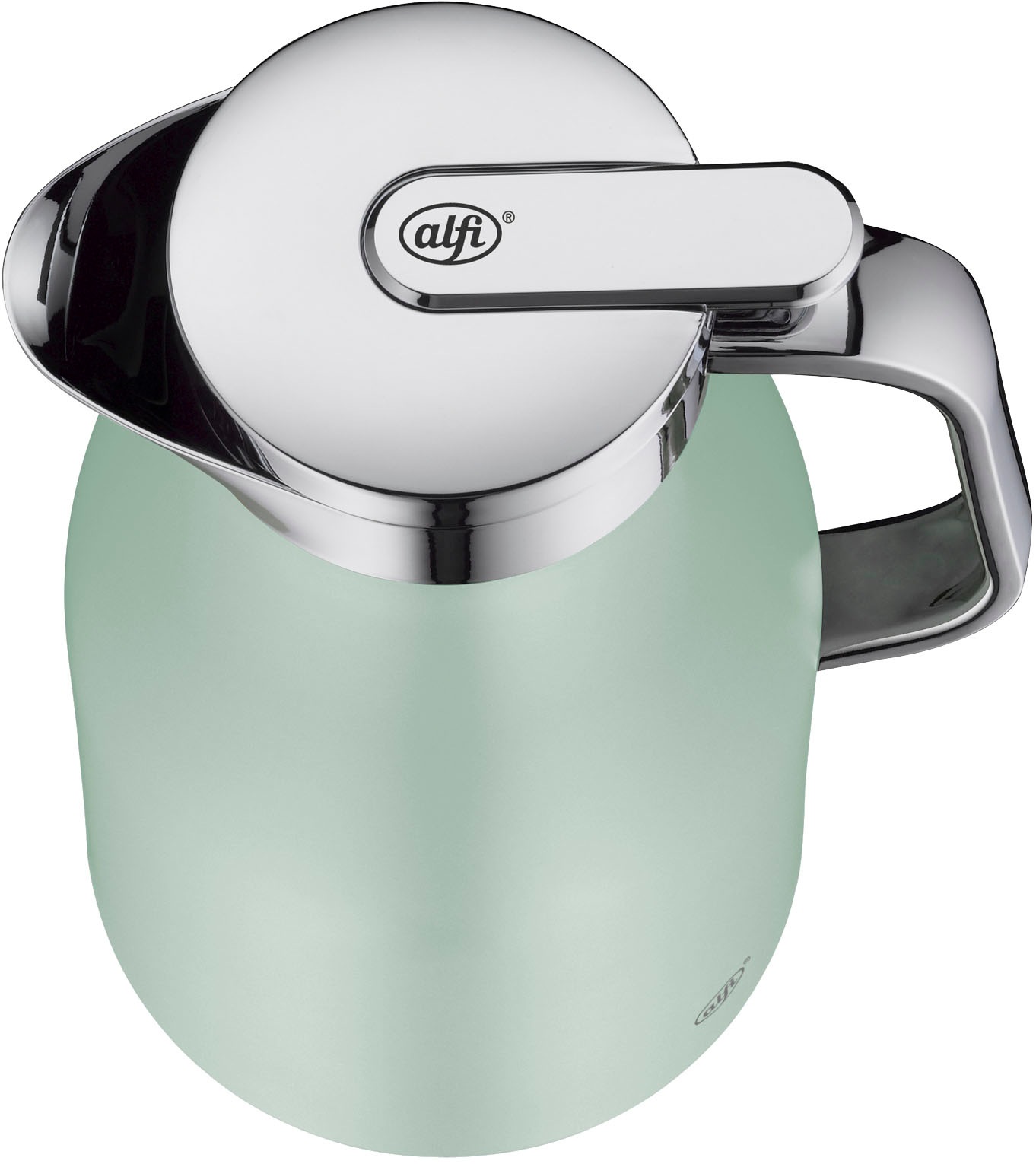 Alfi Isolierkanne »SKYLINE, mit Hartglaseinsatz und ergonomischem Griff«, 1 l, (1 St.), 12h heiß & 24h kalt, Drehverschluss mit bequemem Druckknopf