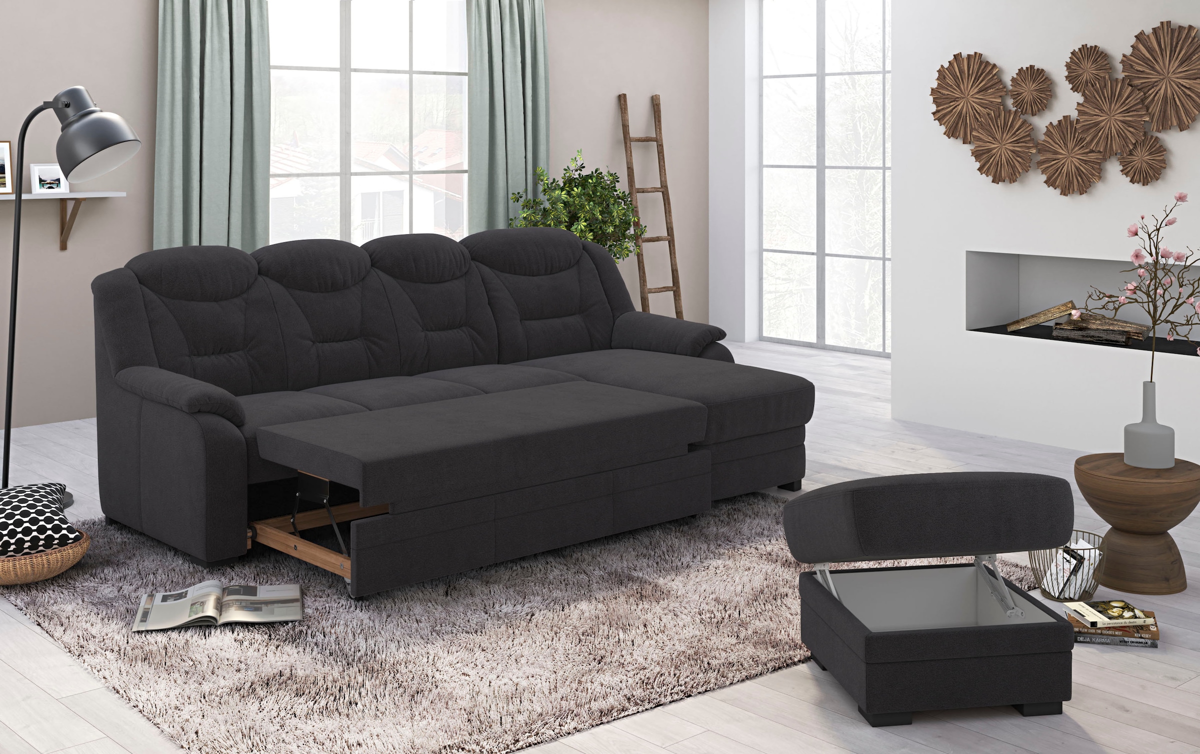 COTTA Ecksofa »Marcus L-Form«, wahlweise mit Bettfunktion