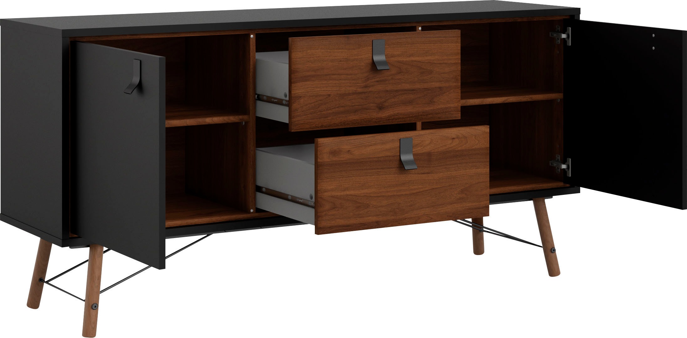 andas Sideboard »Ry Aufbewahrung, Schubladenschrank,«, Breite 150 cm, Höhe 72 cm, Kommode mit 2 Türen und 2 Schubläden