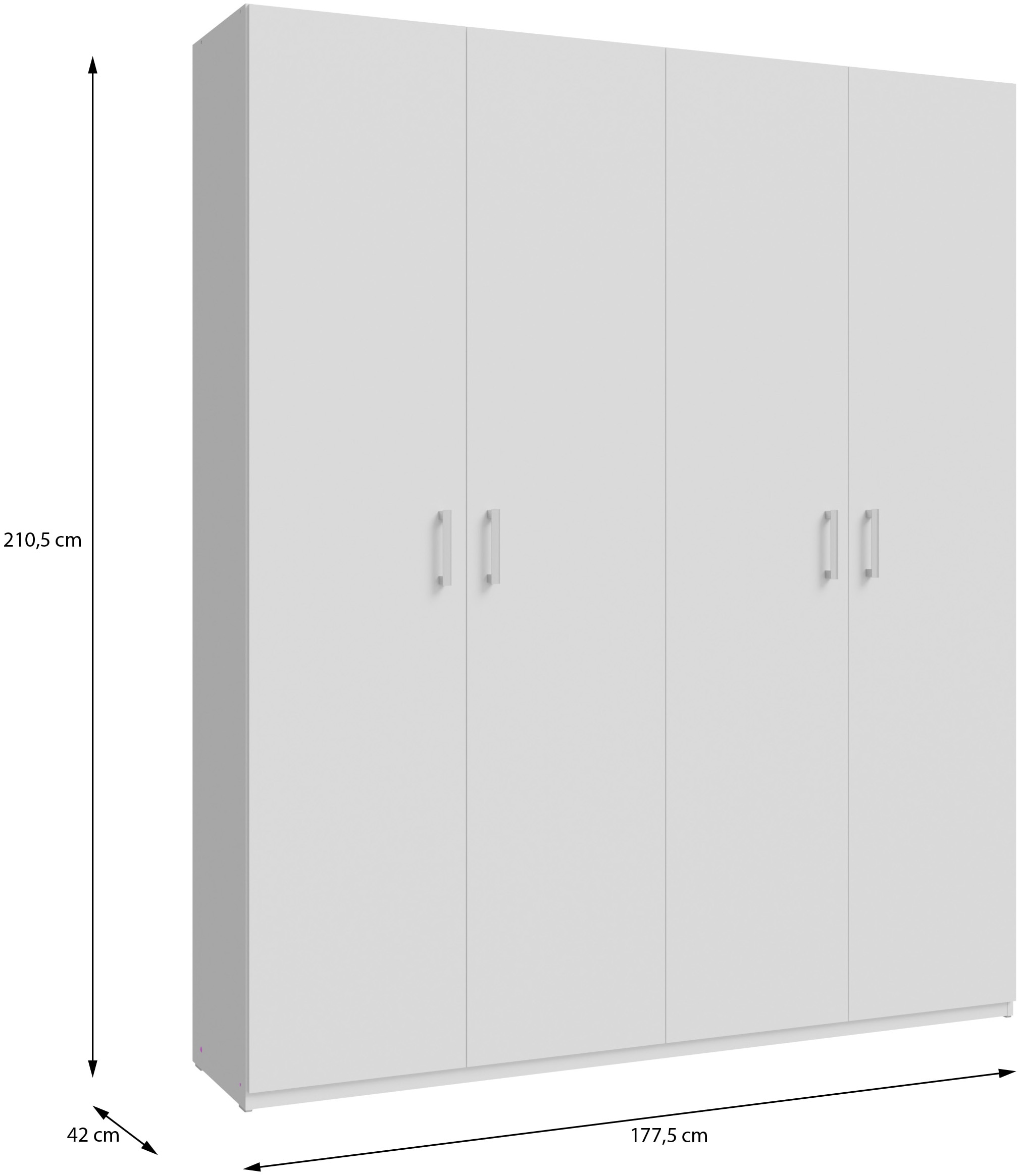 FORTE Drehtürenschrank B/H/T 177,5/210,5/42 cm, stehende Montage