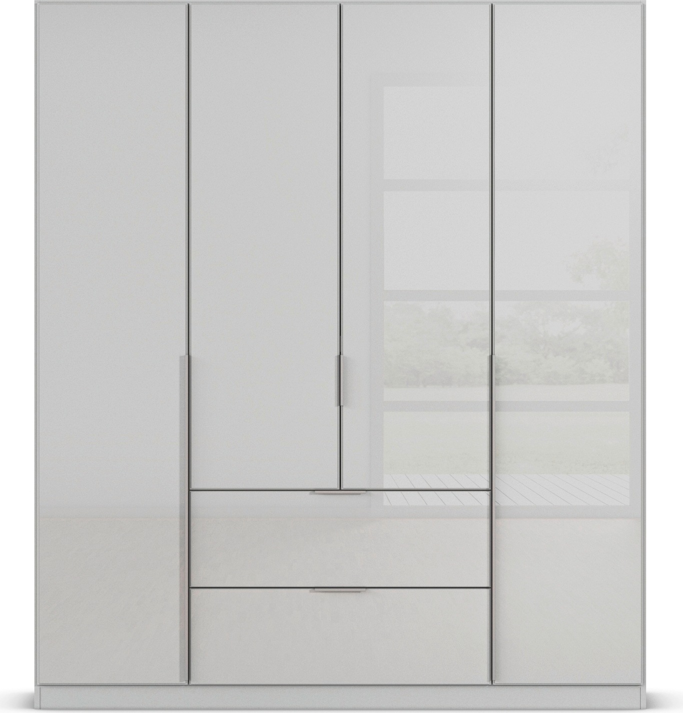 rauch Drehtürenschrank »Kleiderschrank Kleiderschränke Schrank Garderobe AGORDO mit Glasfront«, mit Außenschubkästen, in 6 Breiten und 2 Höhen MADE IN GERMANY