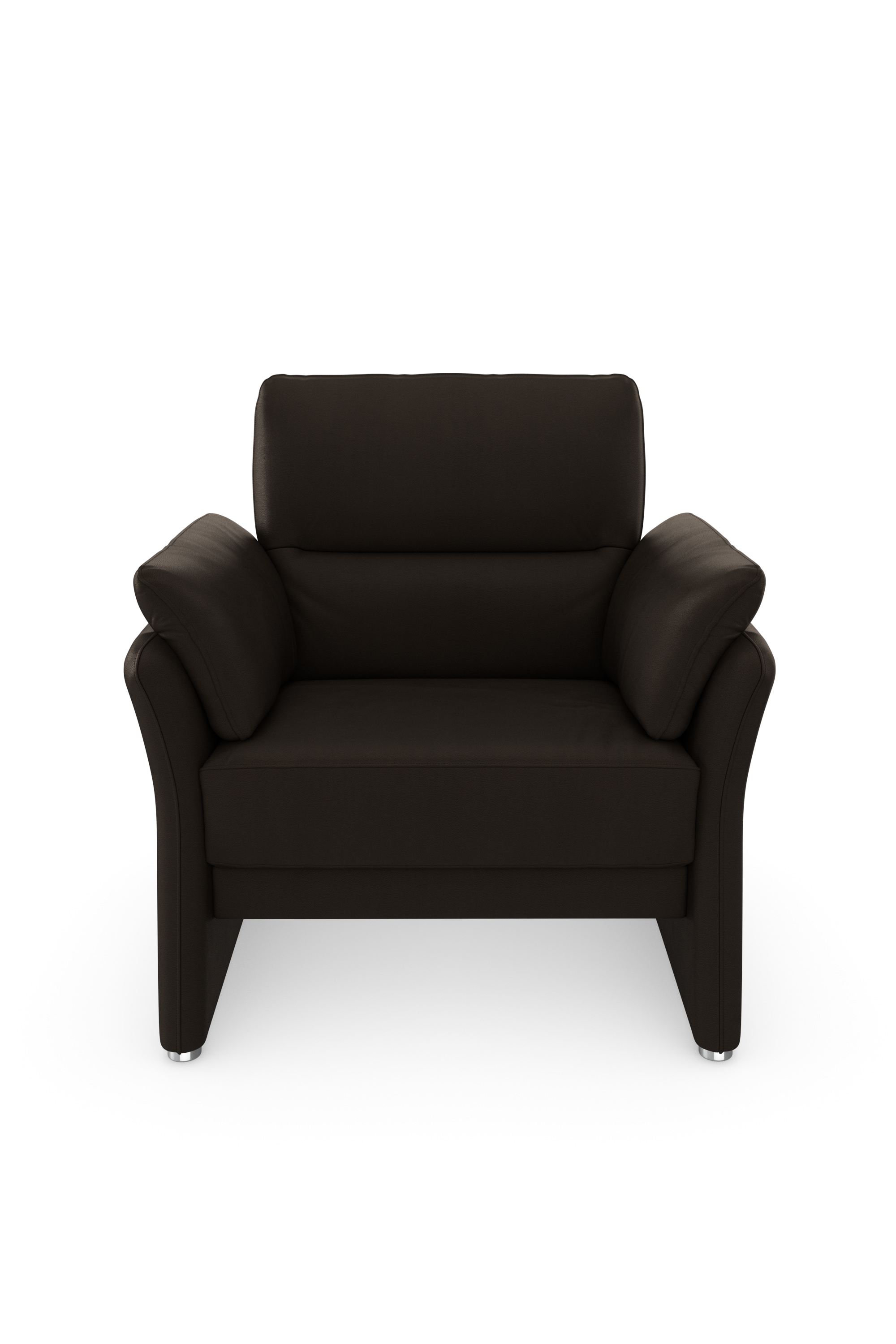 DOMO collection Sessel »Pina elegant und zeitloser Clubsessel, bequemer Cocktailsessel«, Hoher Sitzkomfort, Luxus-Microfaser Lederoptik, braun