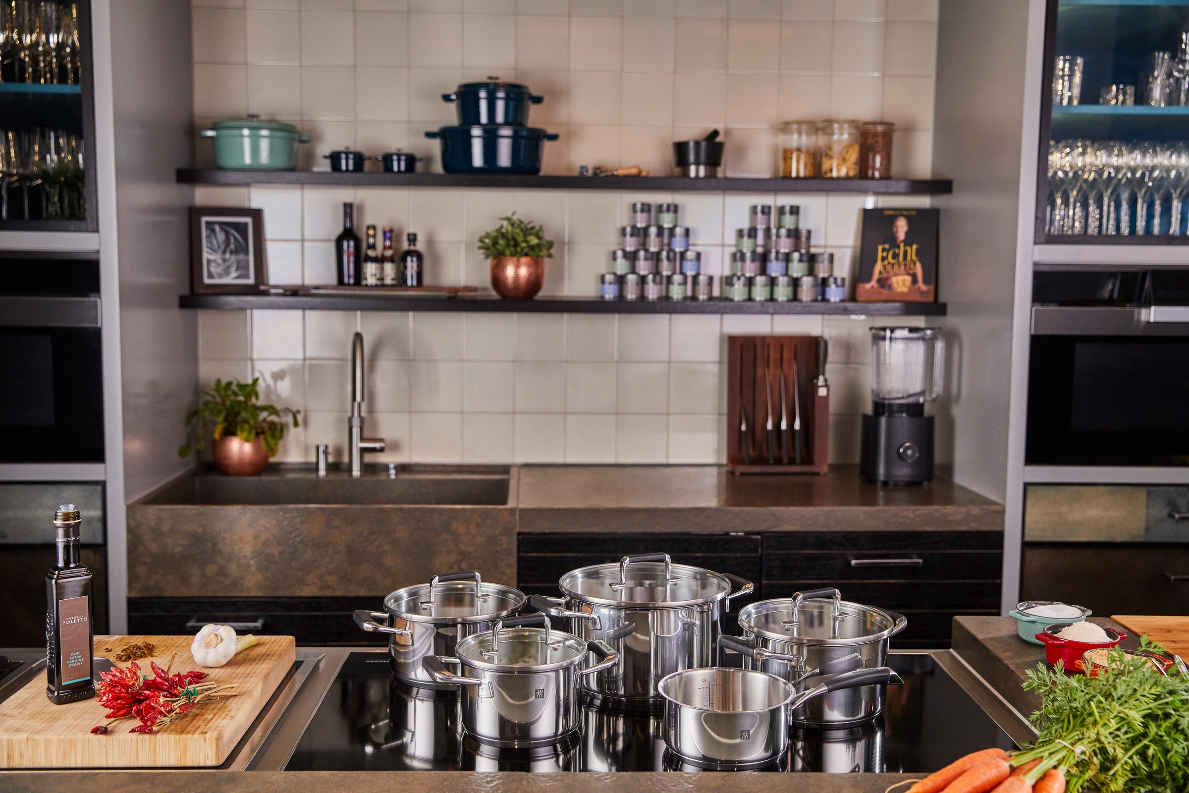 Zwilling Topf-Set »Poletto«, Edelstahl, (Set, 5 tlg.), 18/10 Edelstahl, Rostfrei, Silber, 5-tlg., Induktion