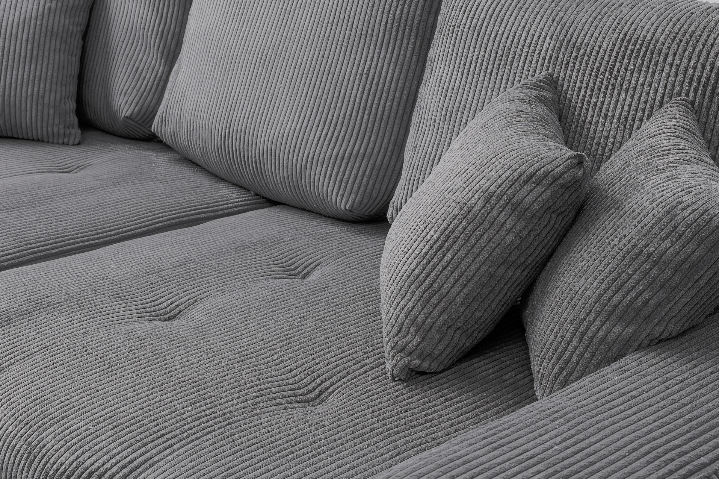 WERK2 Big-Sofa »Rimini Cord XXL Couch mit großer Sitztiefe, 240 cm breit, 4-Sitzer« Megasofa mit 4 Sitzplätzen, losen Rückenkissen & Zierkissen