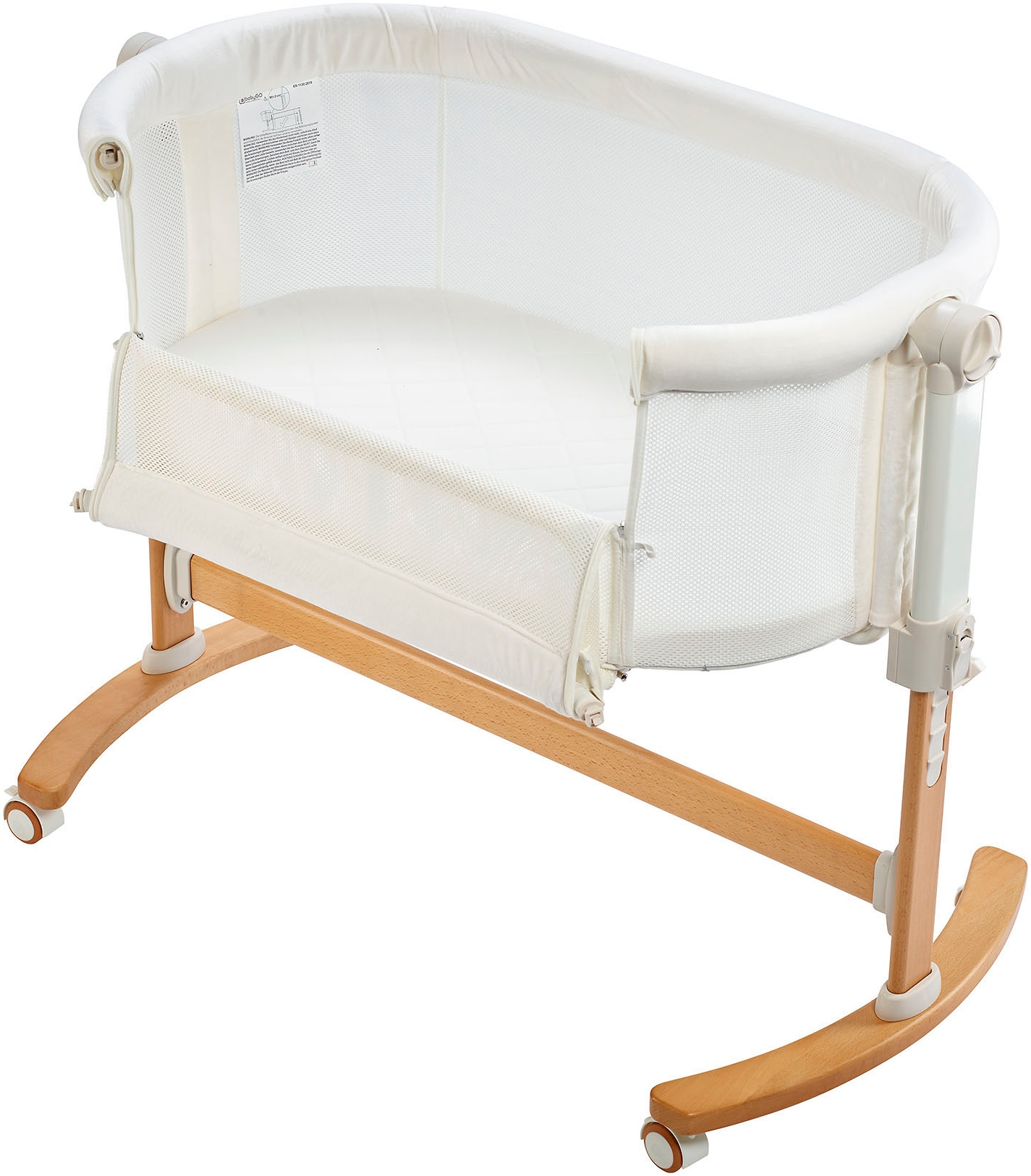 BabyGo Beistellbett »Amila, beige white«, mit Schaukelfunktion