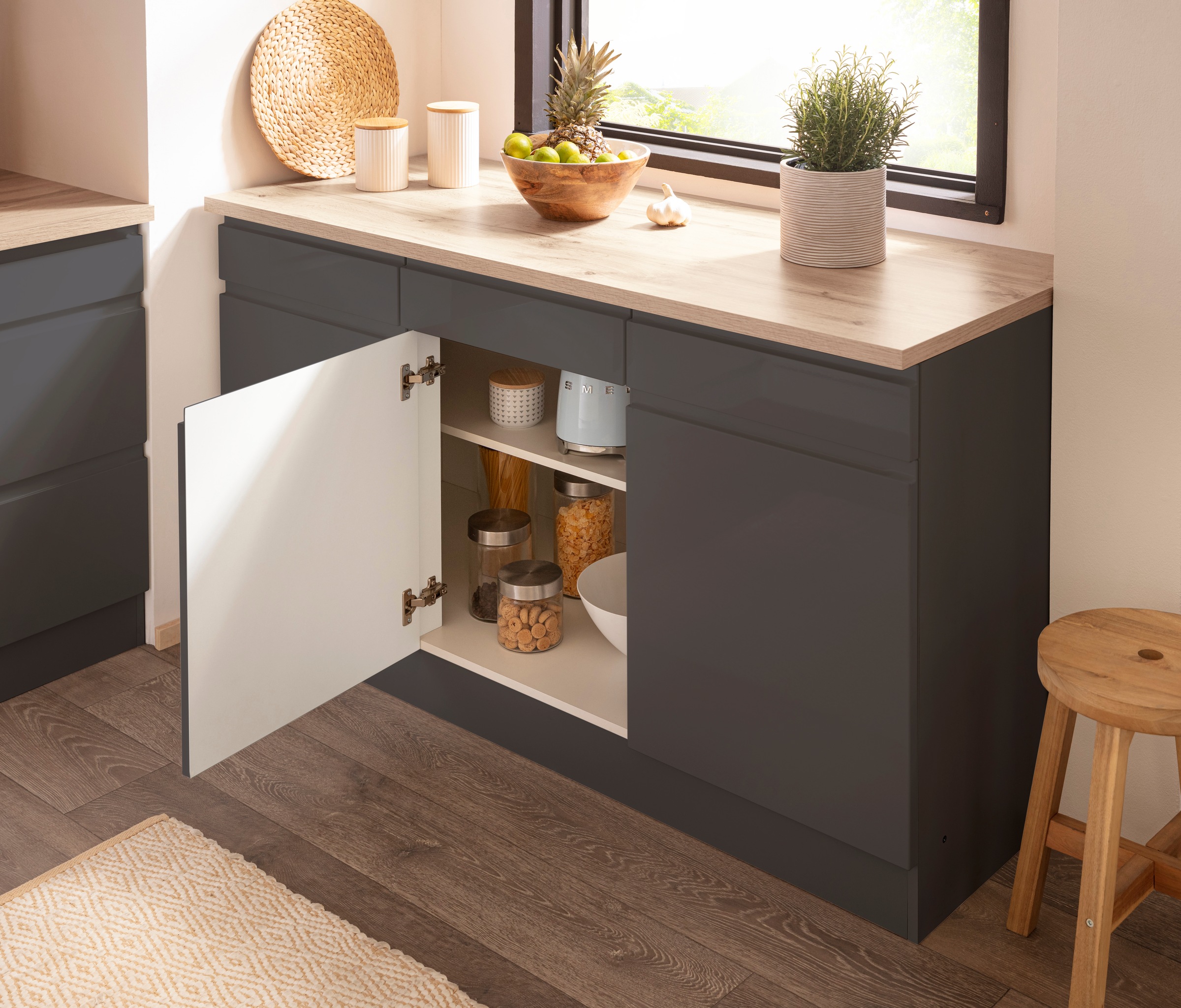 HELD MÖBEL Unterschrank "Virginia", 85 cm hoch, 150 cm breit, 3 Schubladen, günstig online kaufen
