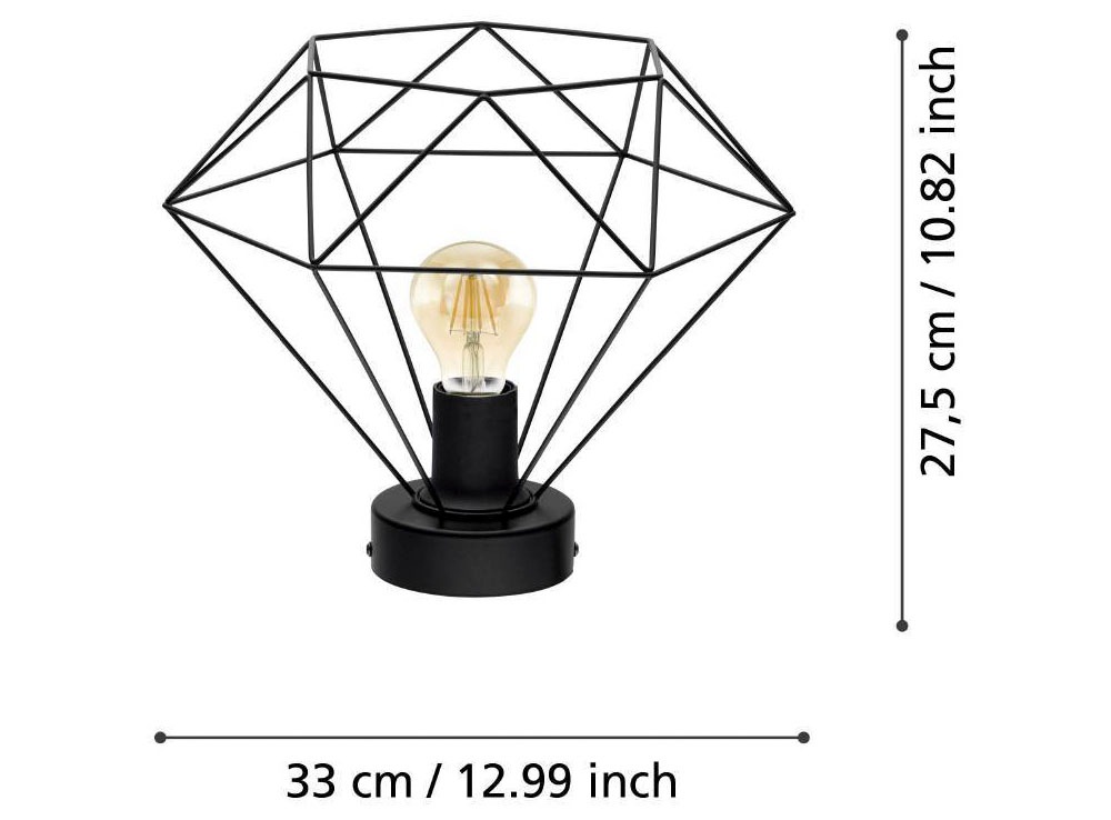 EGLO Deckenleuchte »TARBES Deckenlampe, Vintage, Retro, Stahl, schwarz E27«, 1 flammig, Leuchtmittel E27 | ohne Leuchtmittel, Wohnzimmerlampe, Esszimmer, Flur, Drahtgeflecht, 1flammig, 32,5x27,5cm