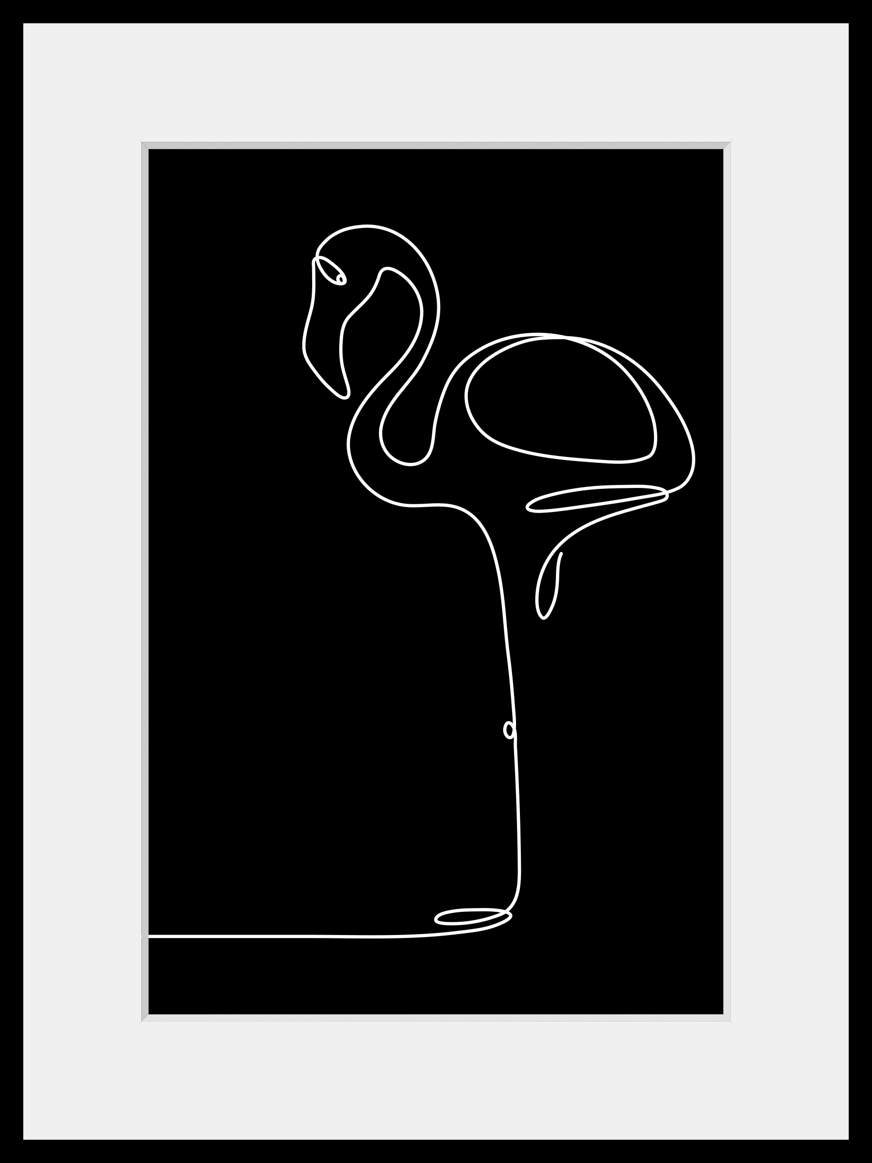 queence Bild »Stine« Flamingos   Kunst   Schwarz-Weiß 1 Stk. tlg. HD Premiu günstig online kaufen