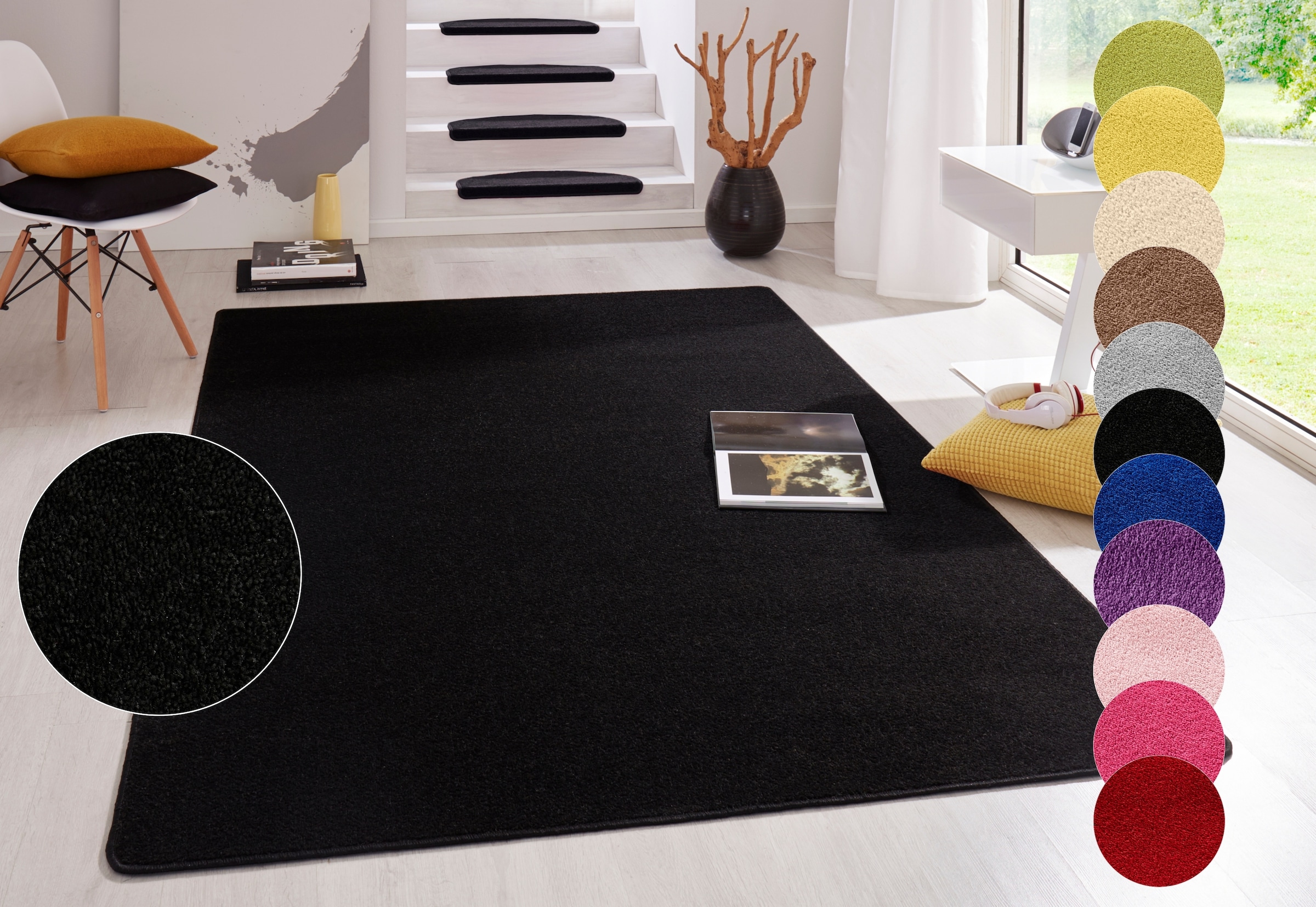 HANSE Home Teppich »Fancy«, rechteckig, 7 mm Höhe, Kurzflor, Läufer, uni, g günstig online kaufen
