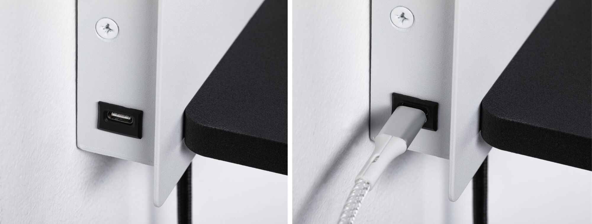 Paulmann LED Wandleuchte »Serra 2700K 650lm / 200lm 230V 5,5 / 1x2,6W« 1 Stk. Warmweiß Bettleuchte, USB C, dimmbar