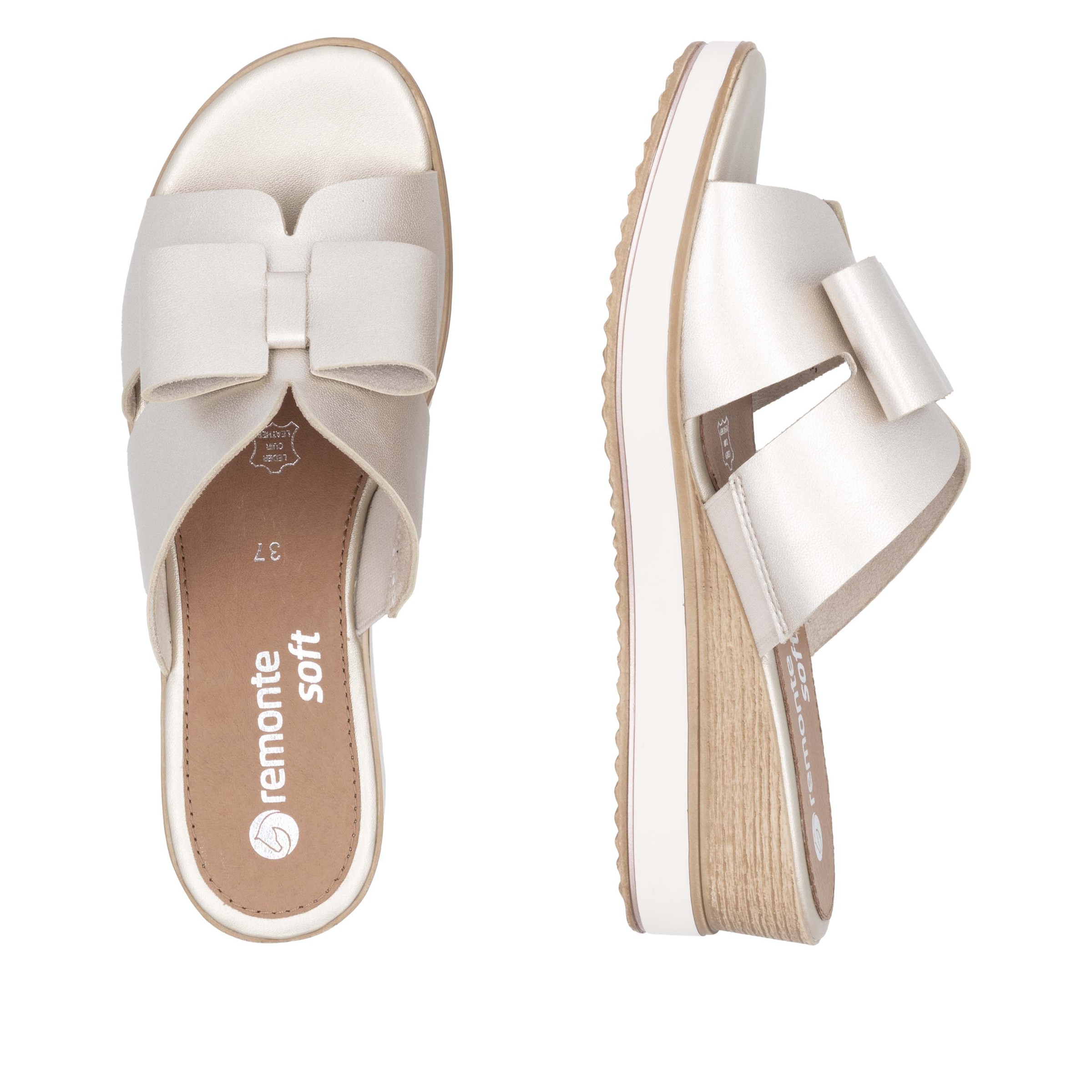 Remonte Pantolette  Keilabsatz, Sommerschuh mit schöner Zierschleife