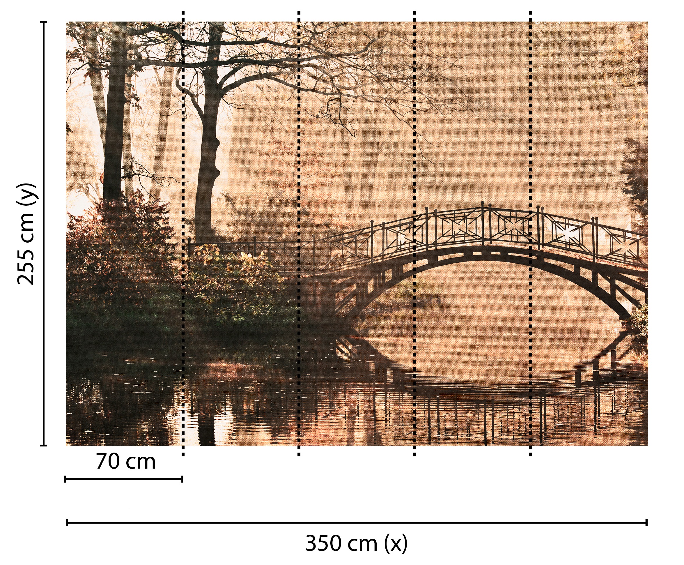 living walls Fototapete »Designwalls Park Bridge 2«, Vlies, Wand, Schräge, Decke