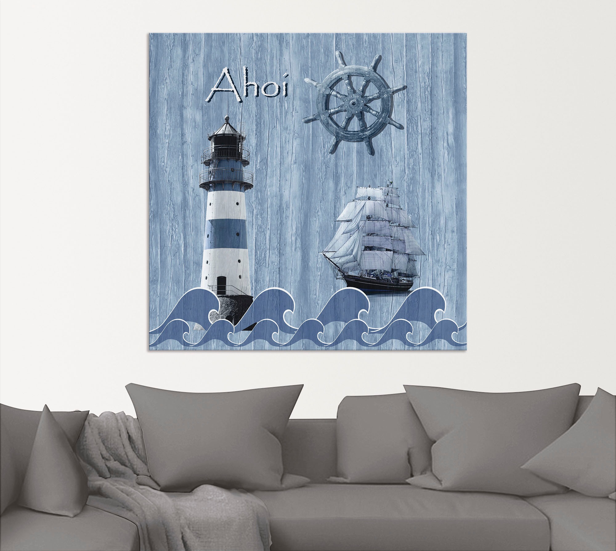 Artland Wandbild »Ahoi im maritimen Blau« Küste 1 Stk. tlg. als Alubild, Ou günstig online kaufen