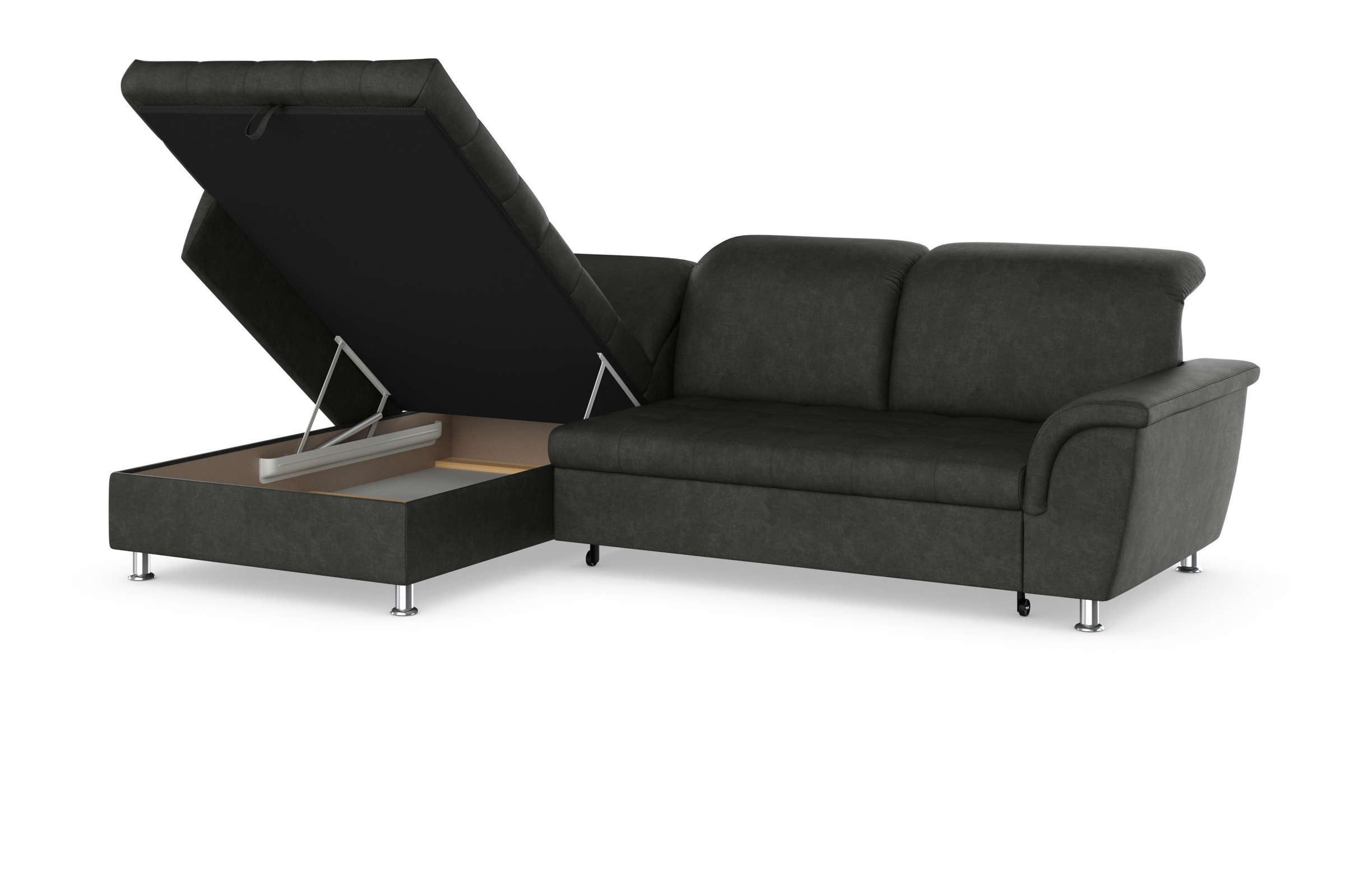 DOMO collection Ecksofa Franzi, wahlweise mit Bettfunktion, Bettkasten und Kopfteilverstellung