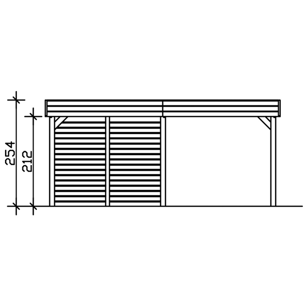 Skanholz Doppelcarport »Friesland«, Holz, 514 cm, grün, mit Abstellraum