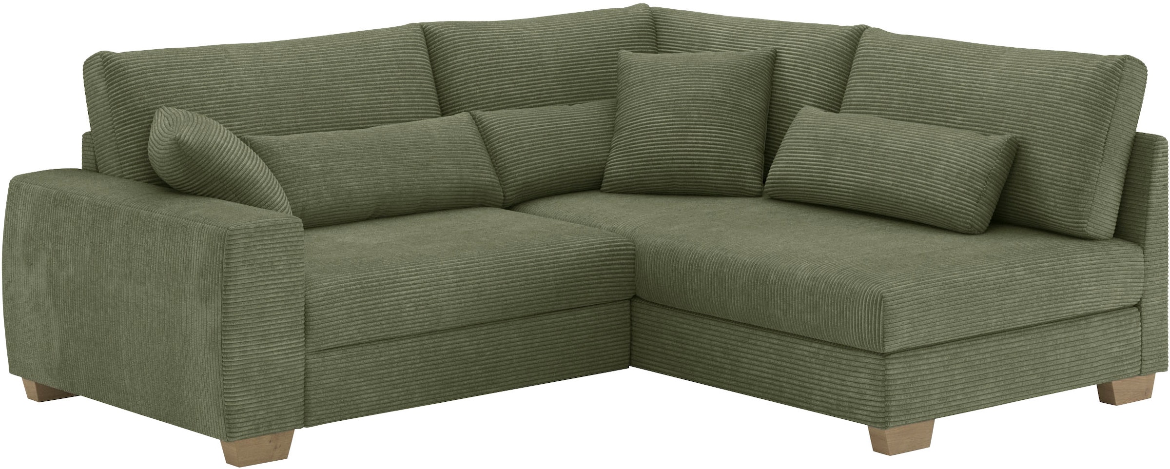 Mr. Couch Ecksofa »Hilla L-Form, bis 140 kg belastbar«, mit Taschenfederkern, wahlweise mit Bettfunktion