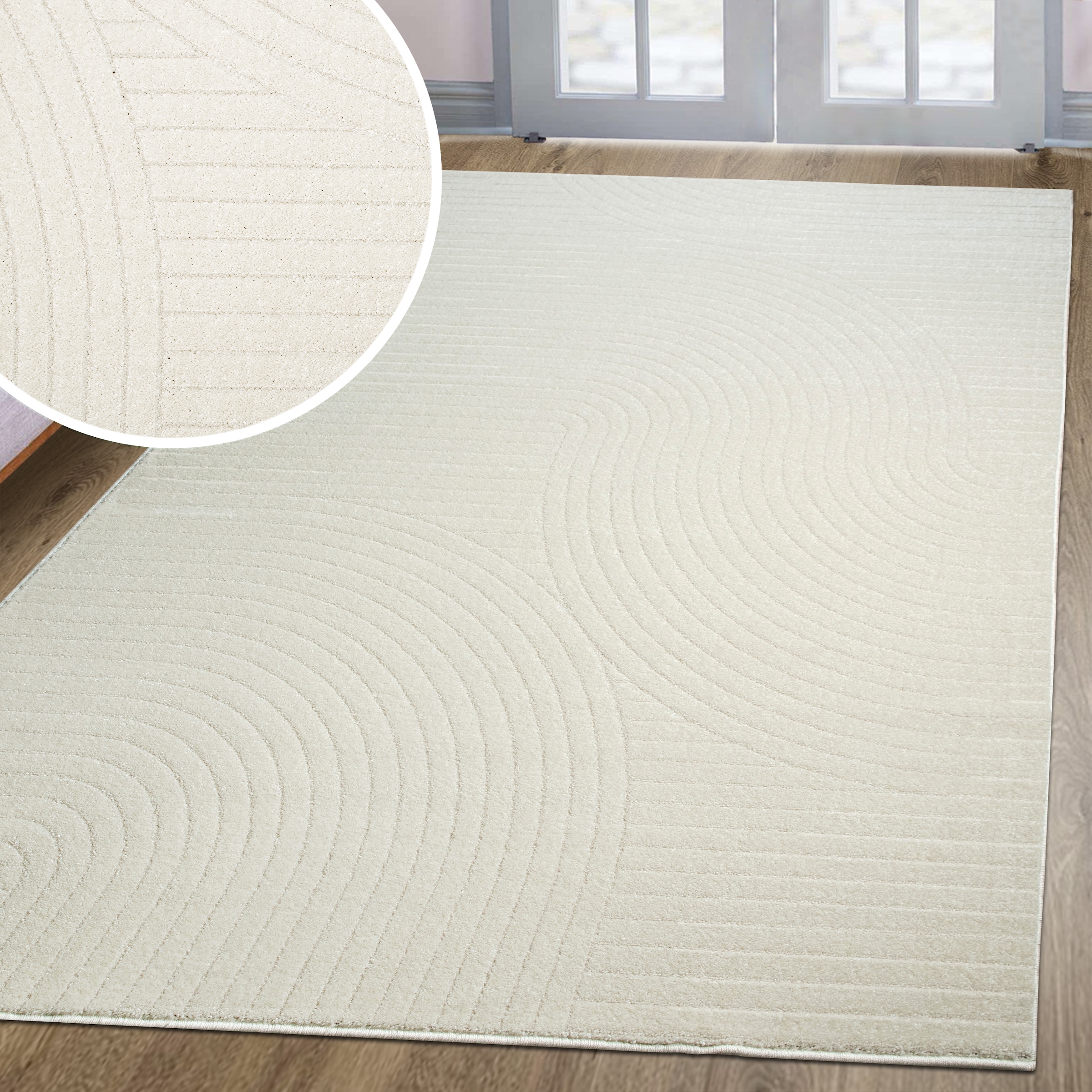 my home Teppich »Revea, Zen Garden-Design in Hoch-Tief-Struktur,«, rechteck günstig online kaufen