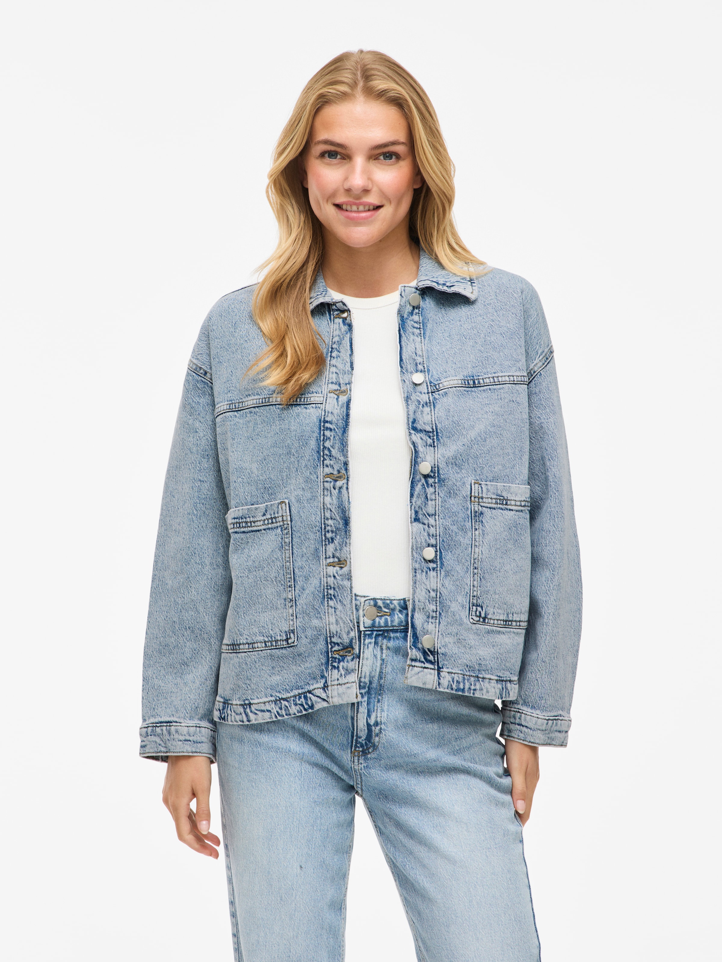 VILA Jeansblazer »VIJAF L/S DENIM JACKET - NOOS« Light Blue Denim Detail:065 44 44 Jeansjacke von VILA