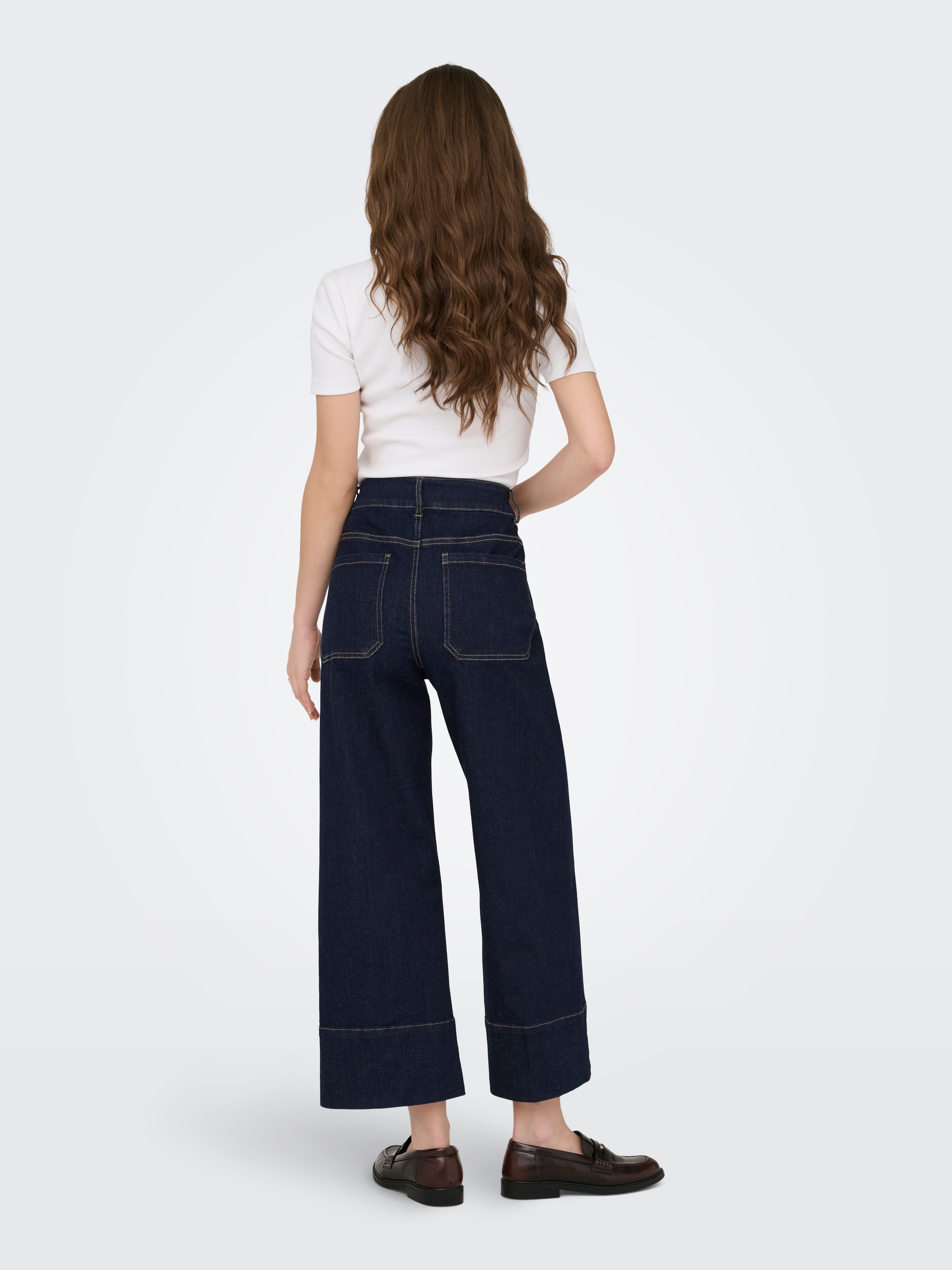 ONLY High-waist-Jeans »ONLMADISON HW DO BT CRP WD DNM GUA85NOOS« Materialmix, High Waist