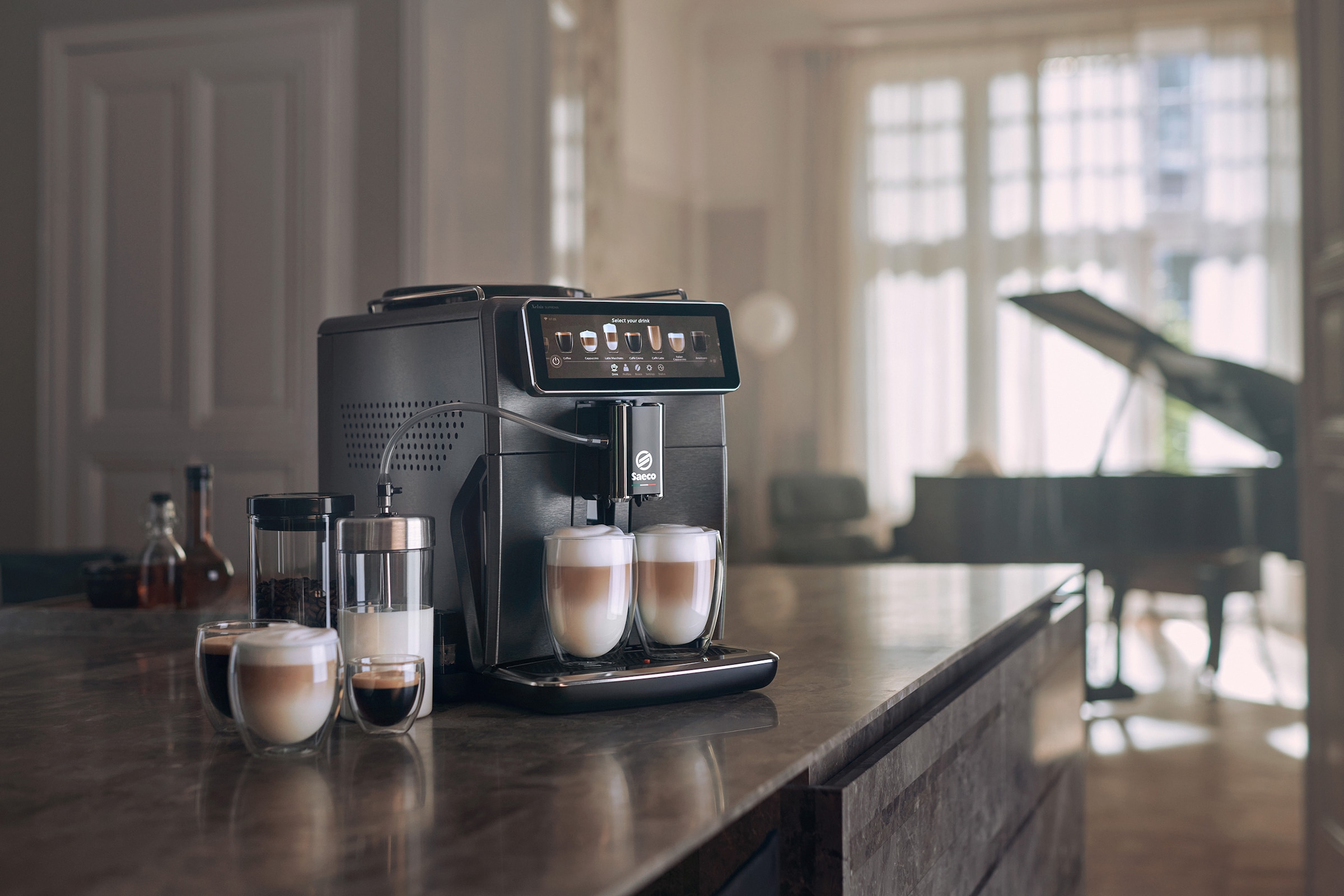 Saeco Kaffeevollautomat »Saeco Xelsis Suprema SM8885/00« 22 Kaffeespezialitäten, 8 Benutzerprofile, CoffeeMaestro