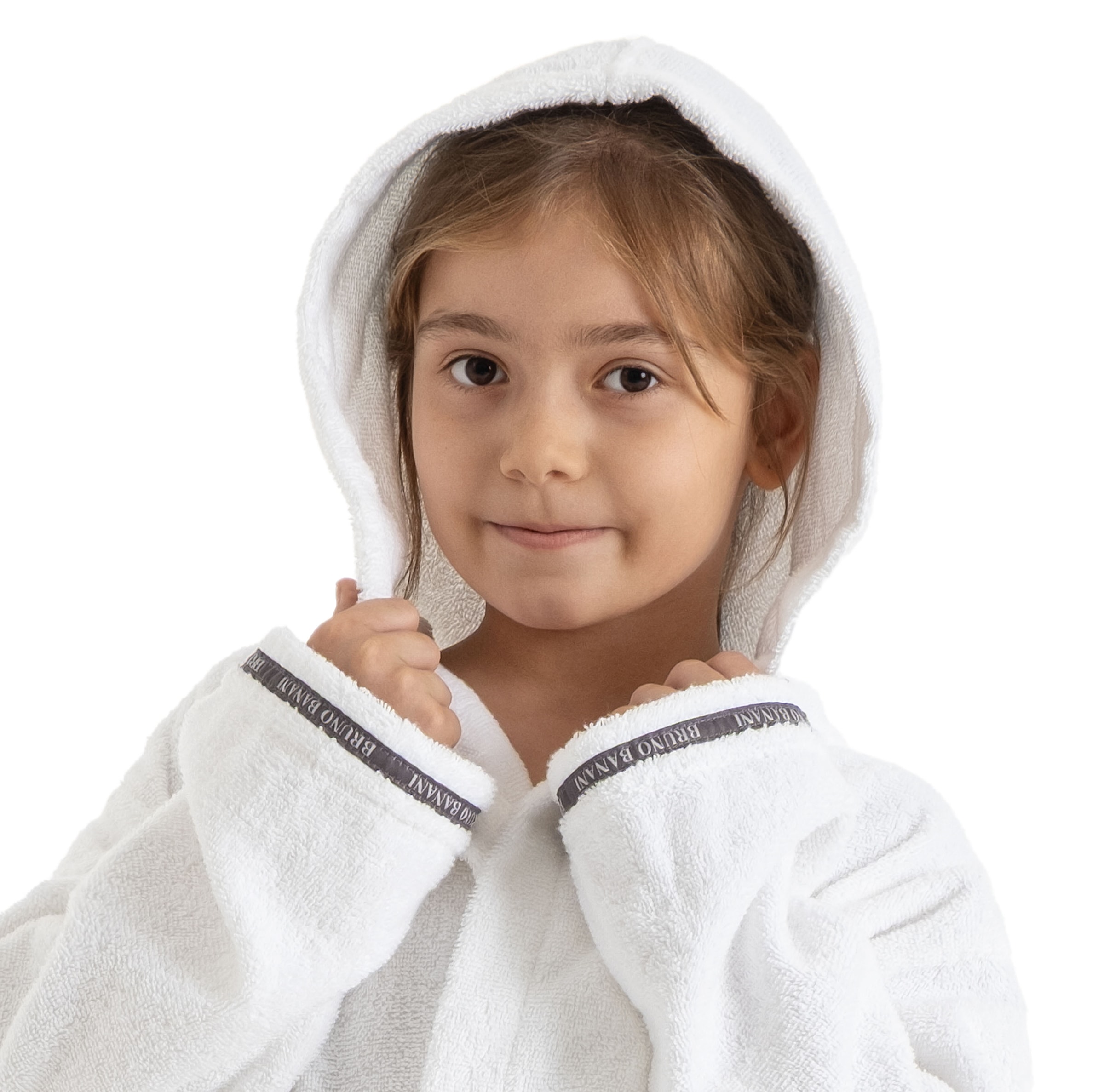 Bruno Banani Kinderbademantel »Danny, Ideal für Zuhause, Schwimmbad oder im Urlaub«, (1 St.), mit Logostreifen, aus 100% Baumwolle