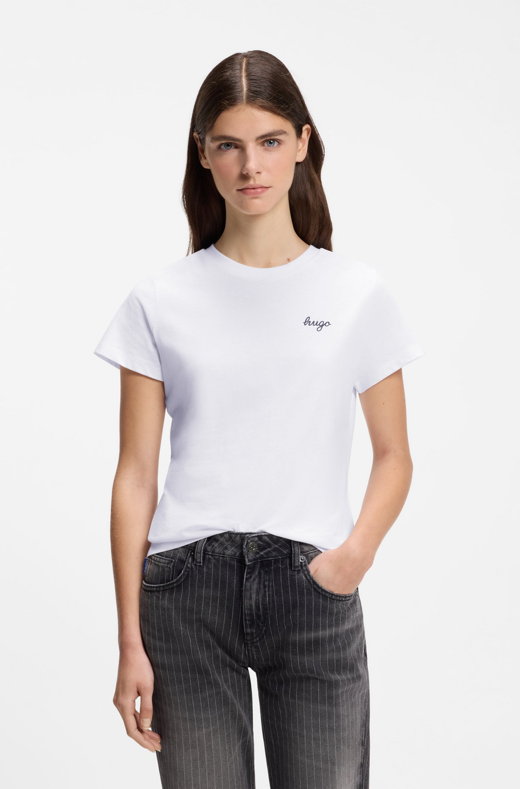 HUGO T-Shirt »Damatee« mit Logoschriftzug, reine Baumwolle