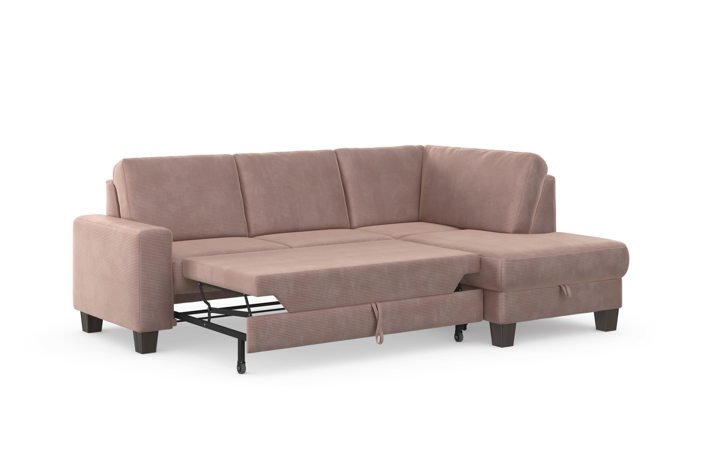 Home affaire Ecksofa »Summer L-Form«, mit Ottomane, mit oder ohne Bettfunktion und Bettkasten, Cord-Bezug